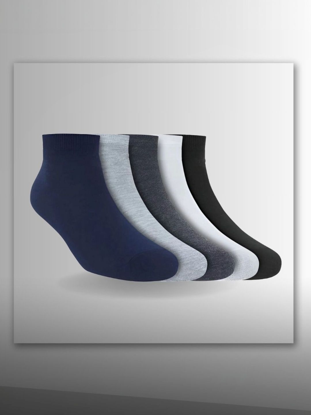 MJE Men Pack of 5 Cotton Blend Assorted Ankle Length Socks-picture-31