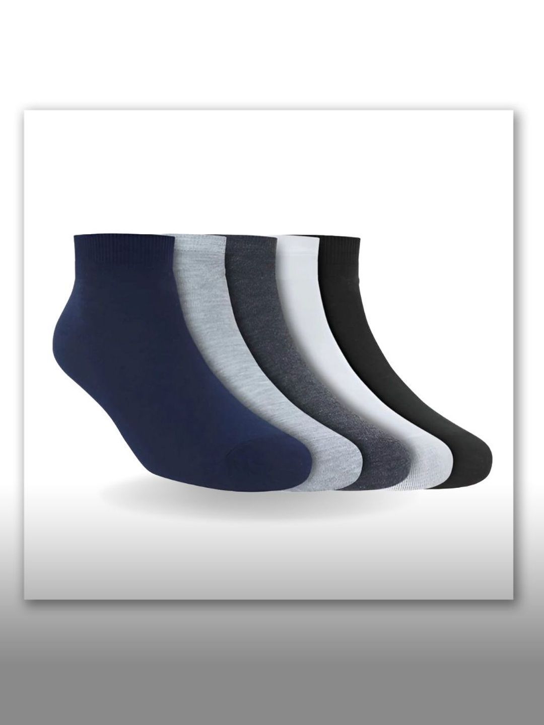 MJE Men Pack of 5 Cotton Blend Assorted Ankle Length Socks-picture-41