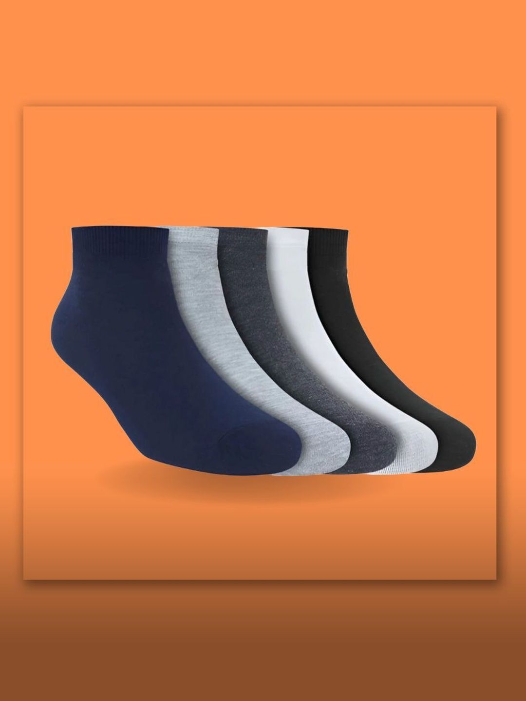 MJE Men Pack of 5 Cotton Blend Assorted Ankle Length Socks-picture-39