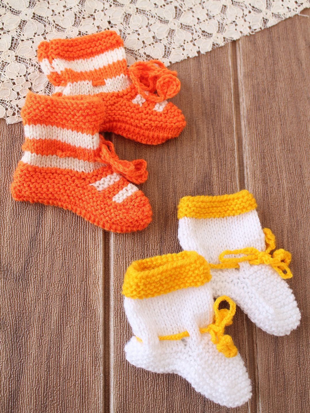 Woonie Unisex Kids Pack of 2 Acrylic Striped Ankle Length Socks-picture-23