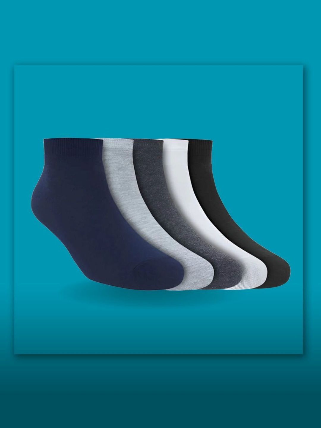 MJE Men Pack of 5 Cotton Blend Assorted Ankle Length Socks-picture-40
