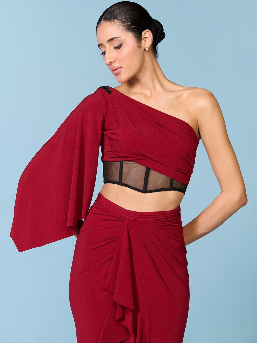 S&N by Shantnu Nikhil Crepe Crop Top-picture-31