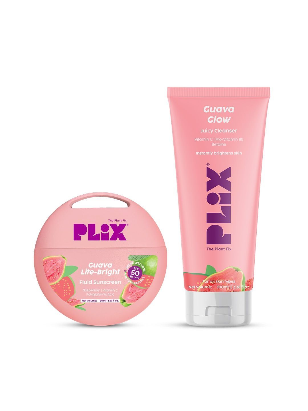 PLIX THE PLANT FIX Guava Glow Juicy Ceanser - 100 ml With Fluid Sunscreen - 50 ml-picture-22
