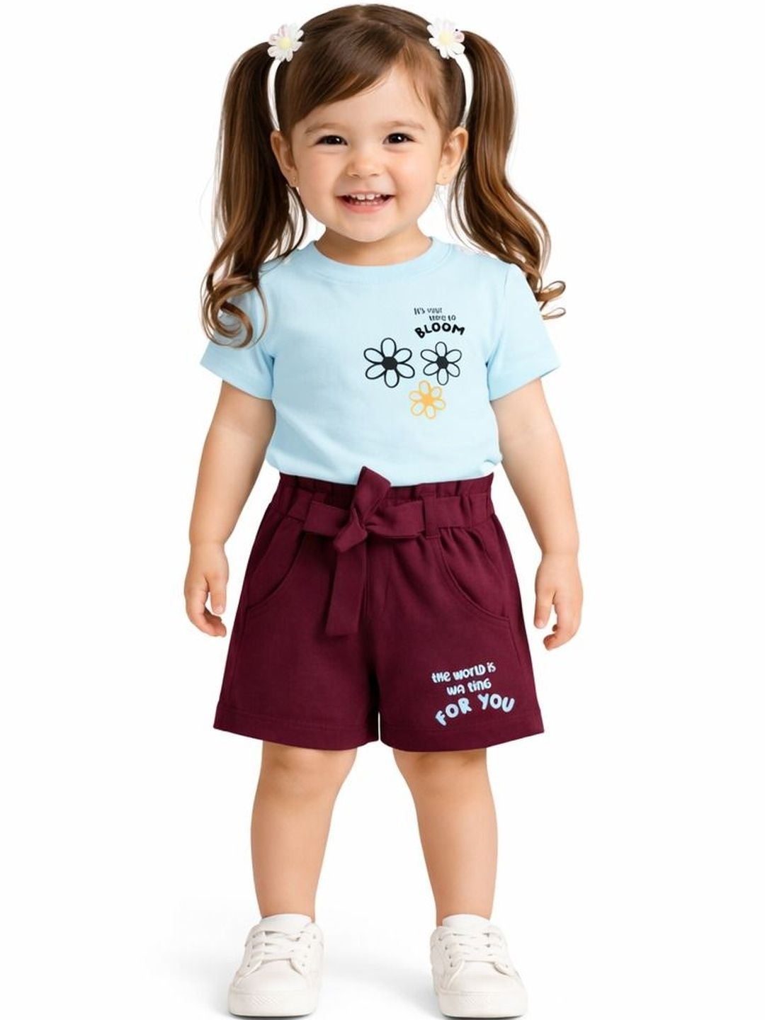 Bloomup Girls Printed T-shirt with Shorts-picture-26