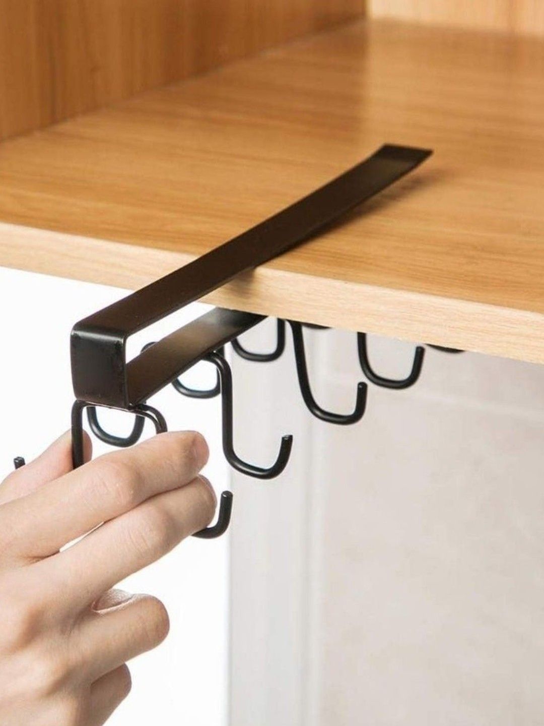 DeoDap Black Metal 6-Hooks Cup Holder-picture-36