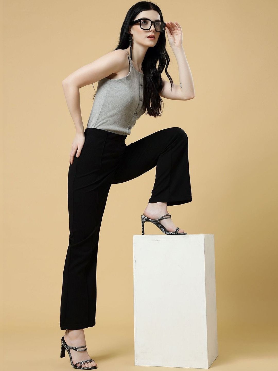 TWINS LADY Women Slim Fit High-Rise Trousers-picture-42