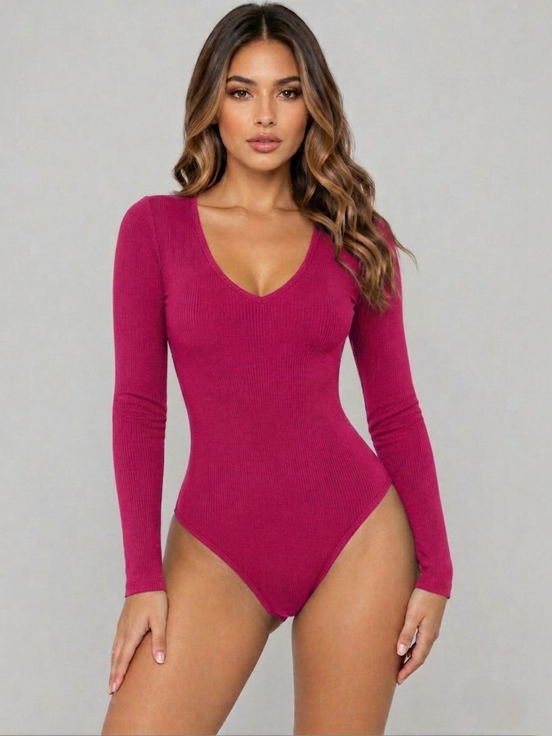 ZEROZABAR V-Neck Bodysuit-picture-11