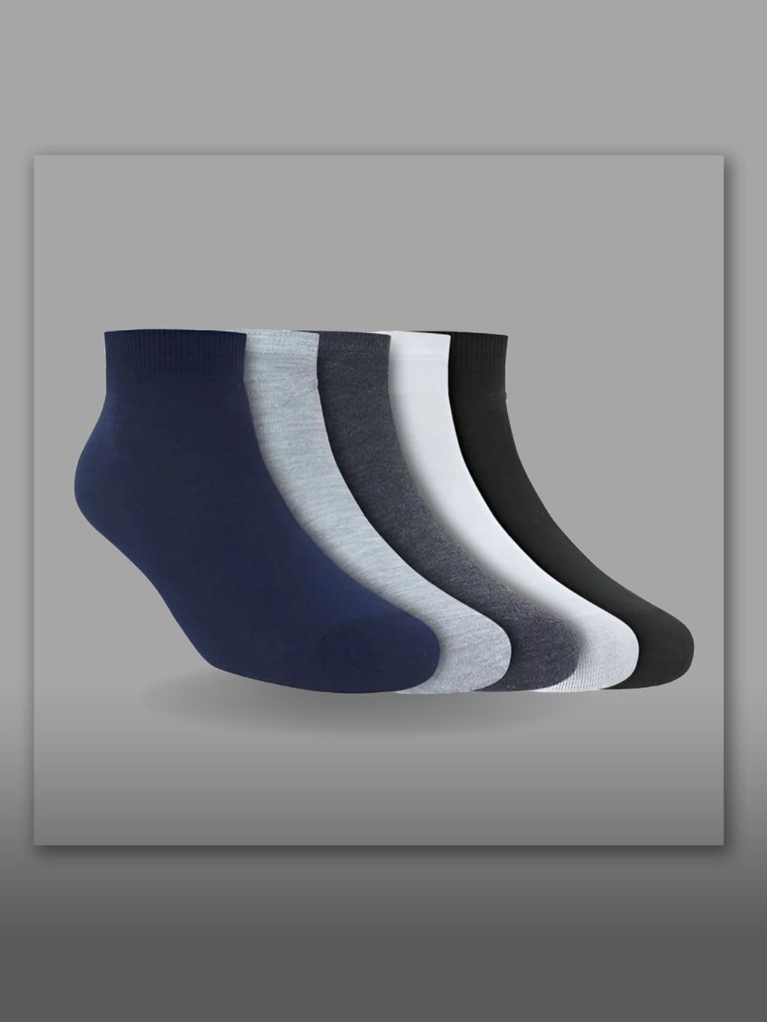 MJE Men Pack of 5 Cotton Blend Assorted Ankle Length Socks-picture-28
