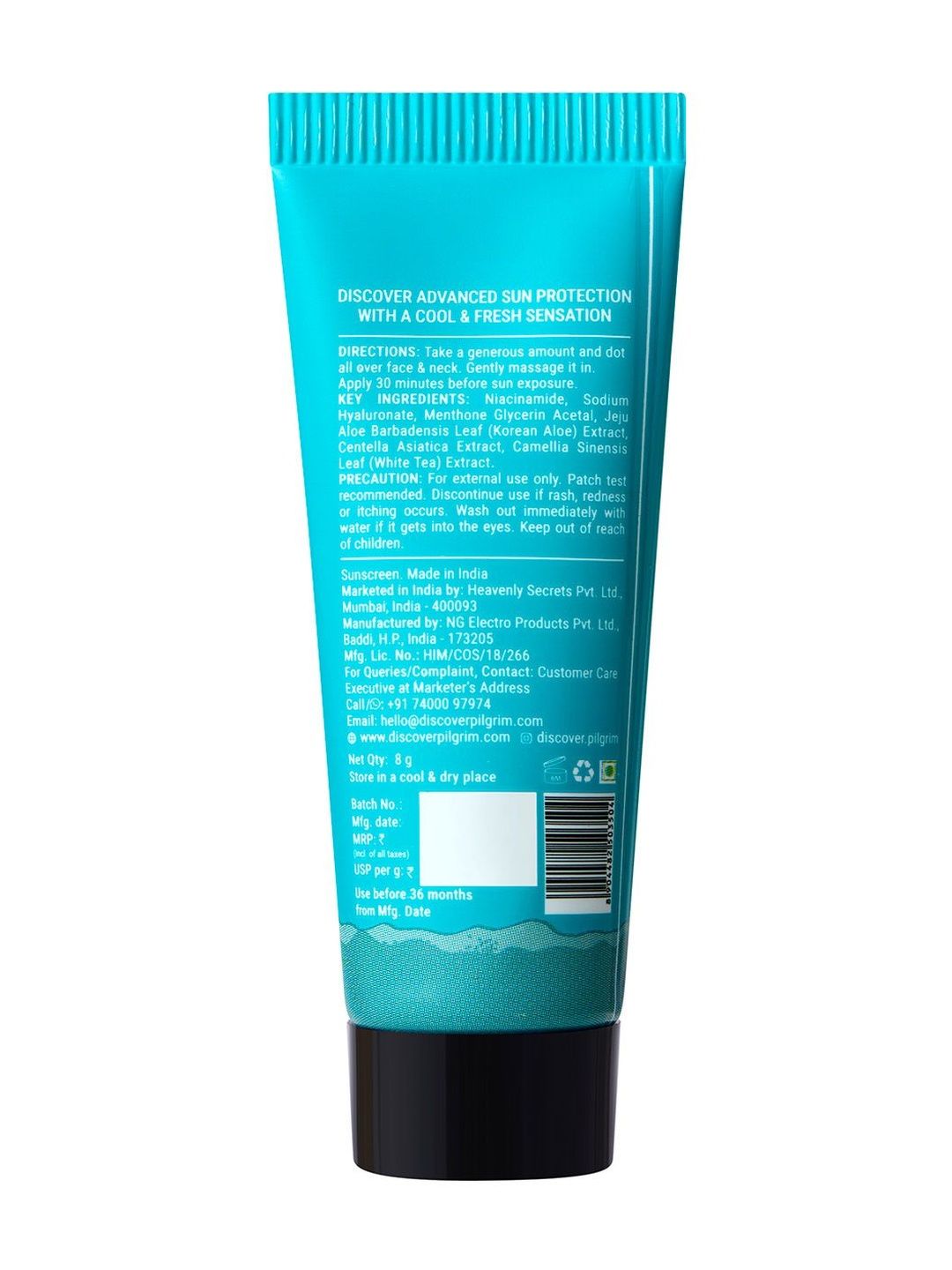 Pilgrim Korean Aloe Cooling Fluid Sunscreen SPF 50+ PA+++ - 8 g-image-5