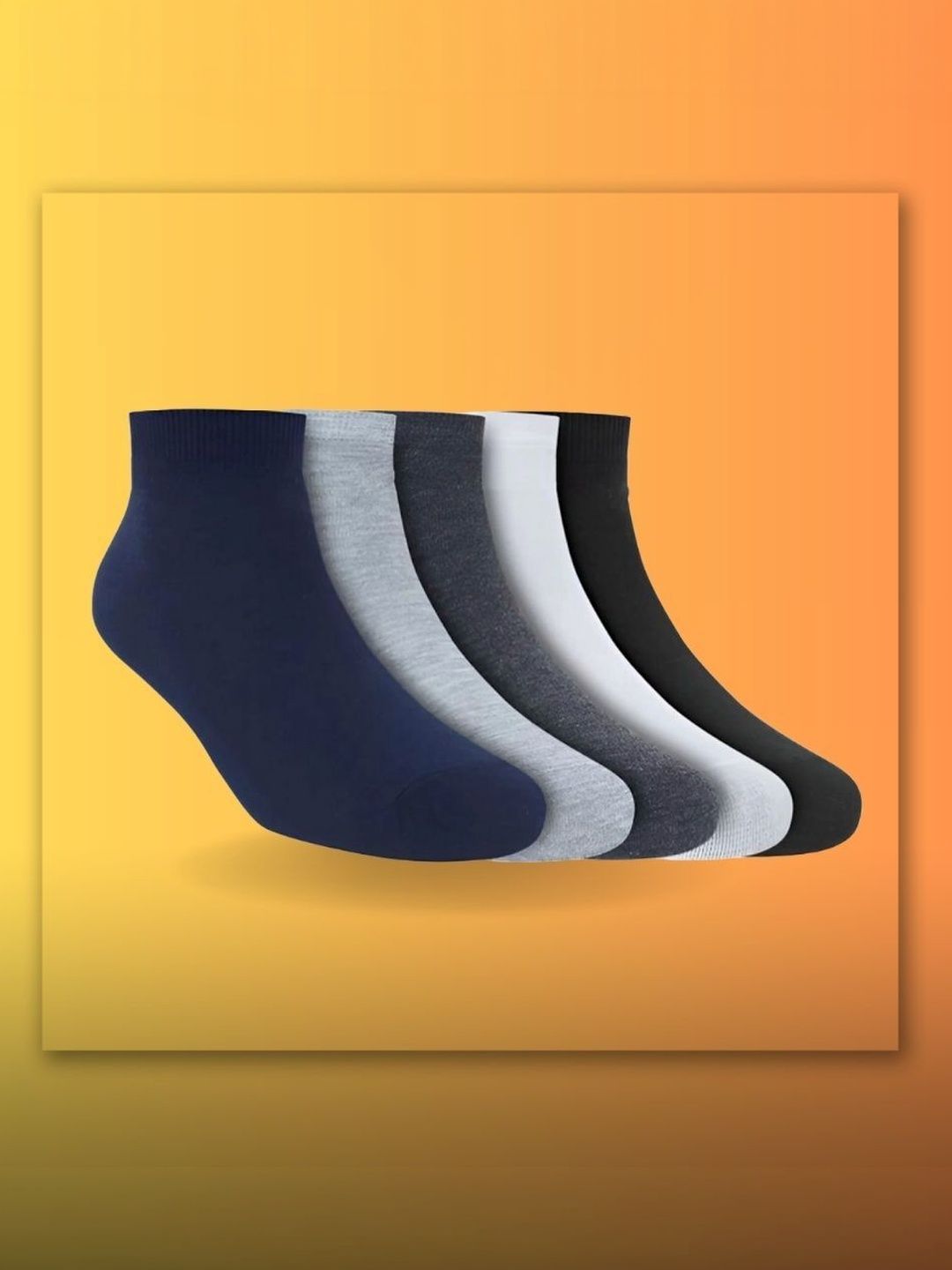 MJE Men Pack of 5 Solid Cotton Blend Ankle Length Socks-picture-34