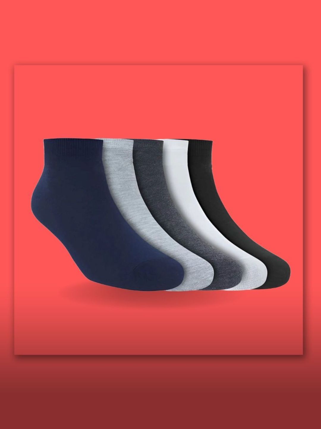 MJE Men Pack of 5 Cotton Blend Assorted Ankle Length Socks-picture-33