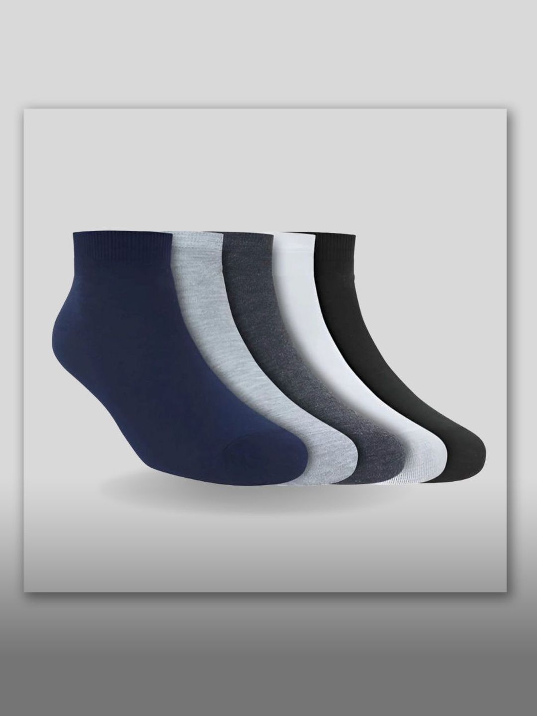 MJE Men Pack of 5 Cotton Blend Assorted Ankle Length Socks-picture-29