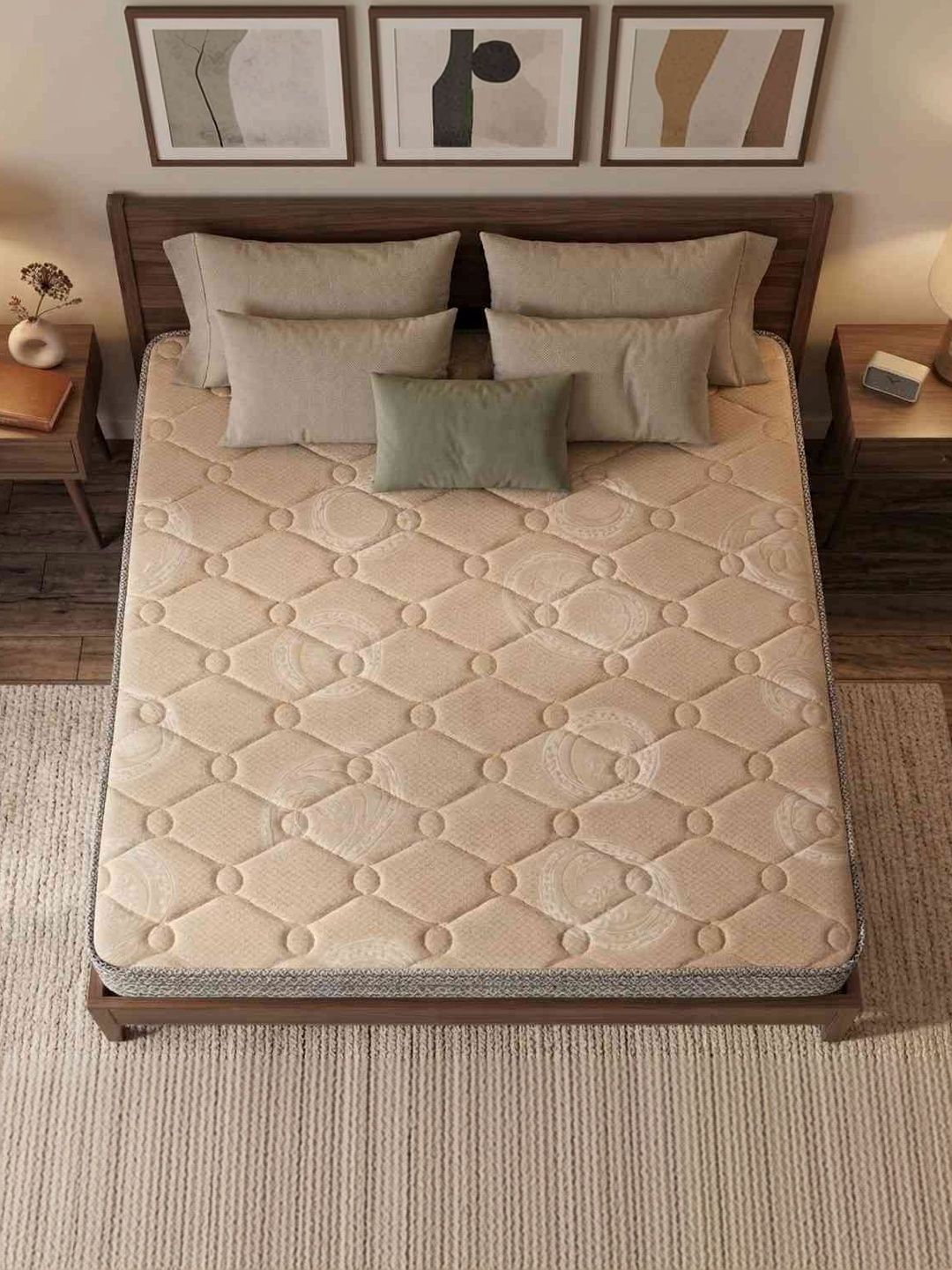 COZY CUB Grey & Beige Quilted Sag Resistant Single Size Mattress-picture-34