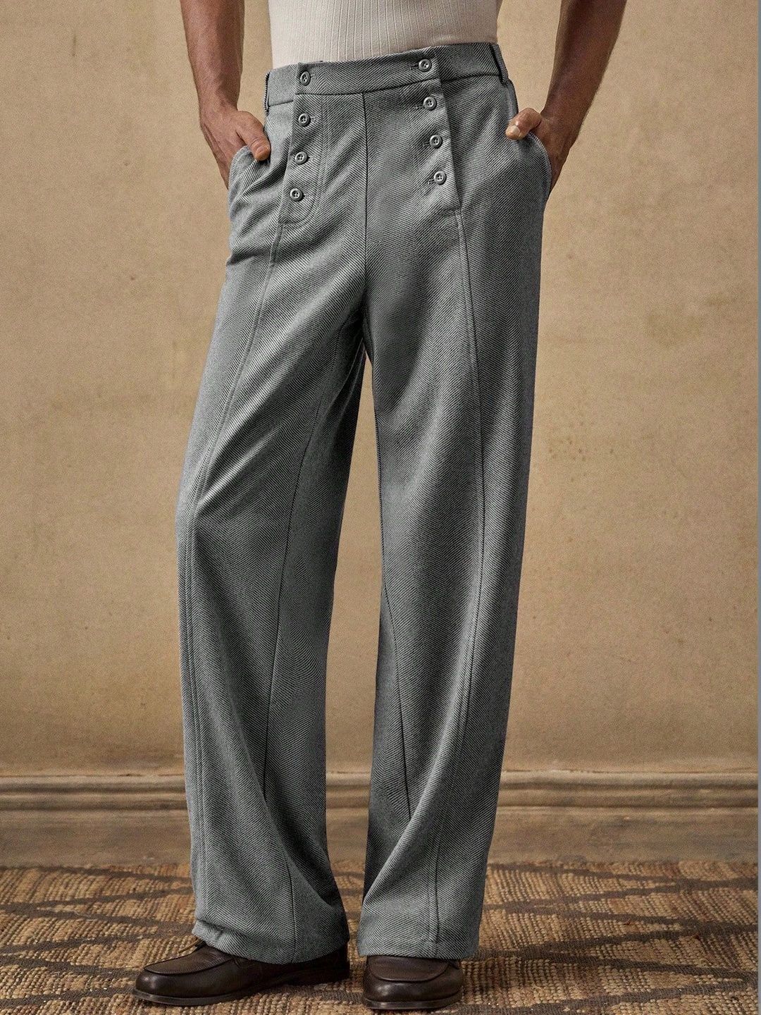 Moda Rapido Men High-Rise Trousers-picture-30