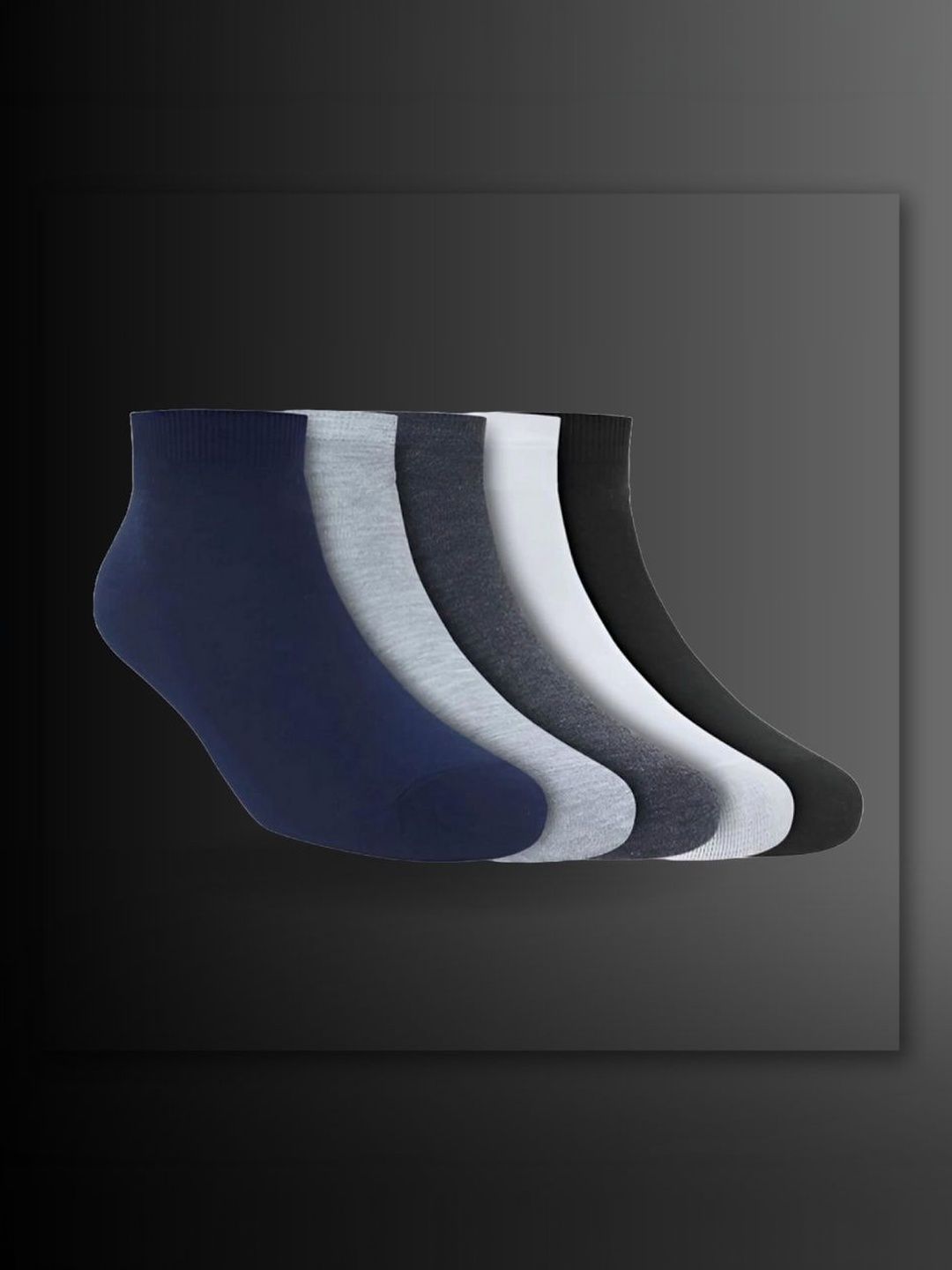 MJE Men Pack of 5 Cotton Blend Assorted Ankle Length Socks-picture-26