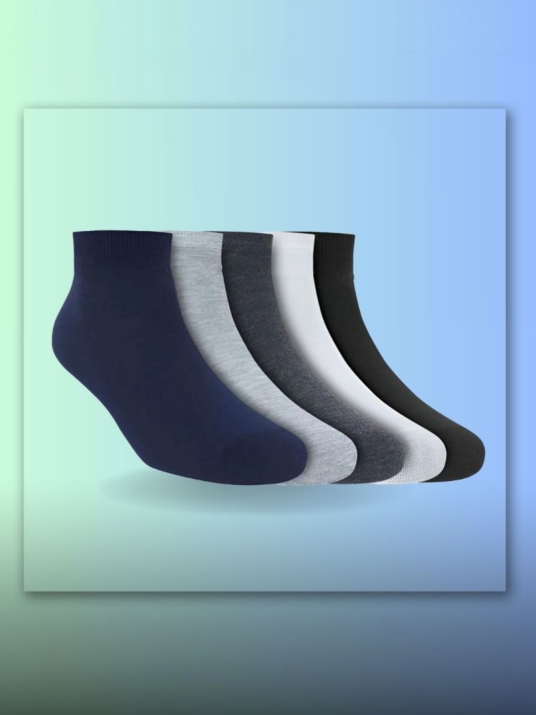 MJE Men Pack of 5 Cotton Blend Assorted Ankle Length Socks-picture-46