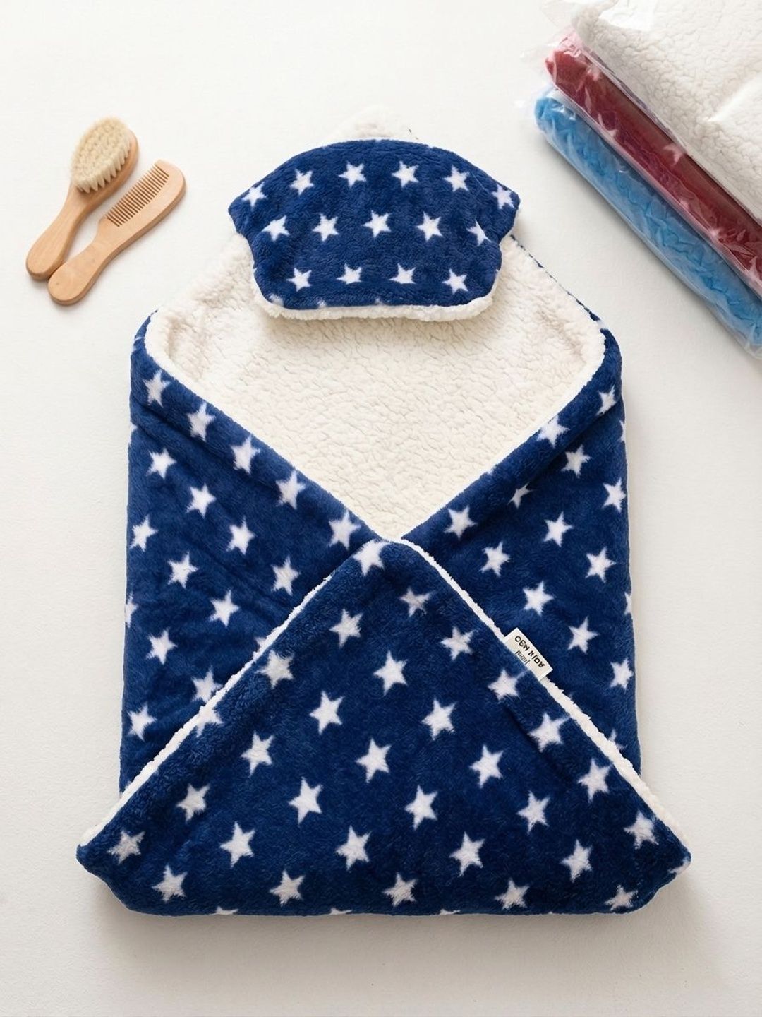 SIDLY PIDLY Navy Blue & Navy Blue Geometric AC Room 210 GSM Blanket-picture-35