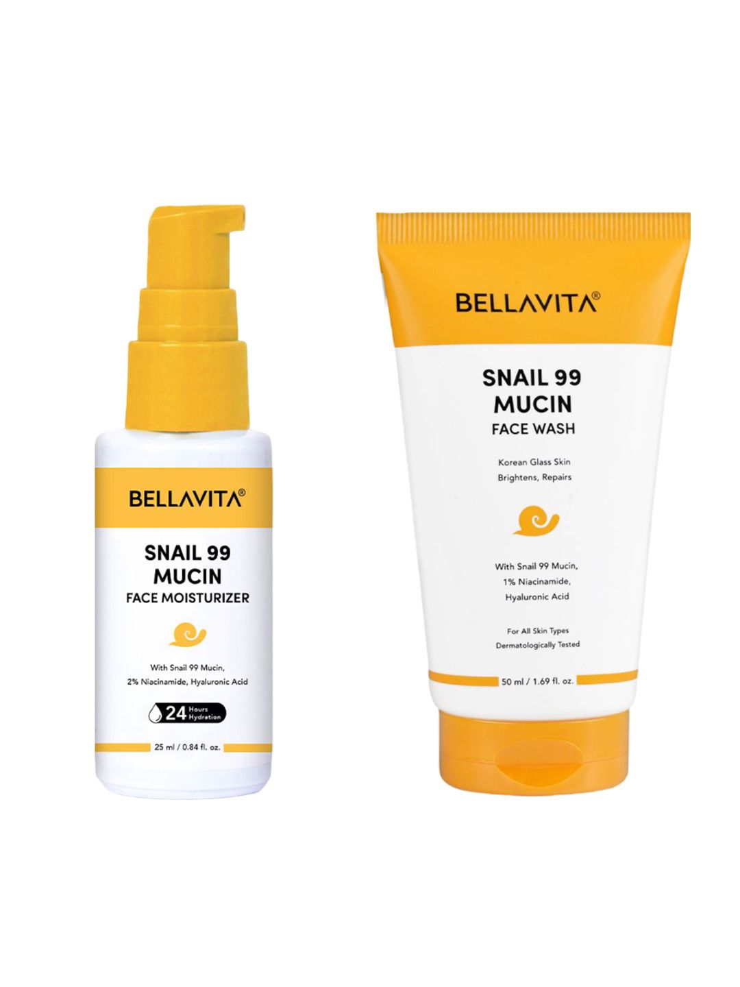 Bella Vita Organic Snail 99 Mucin Face Care Duo - Face Wash 50ml & Moisturizer 25ml-picture-35