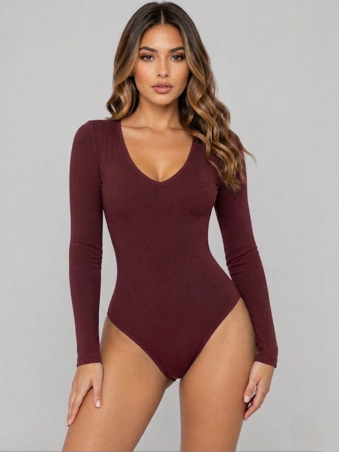 ZEROZABAR V-Neck Bodysuit-picture-28