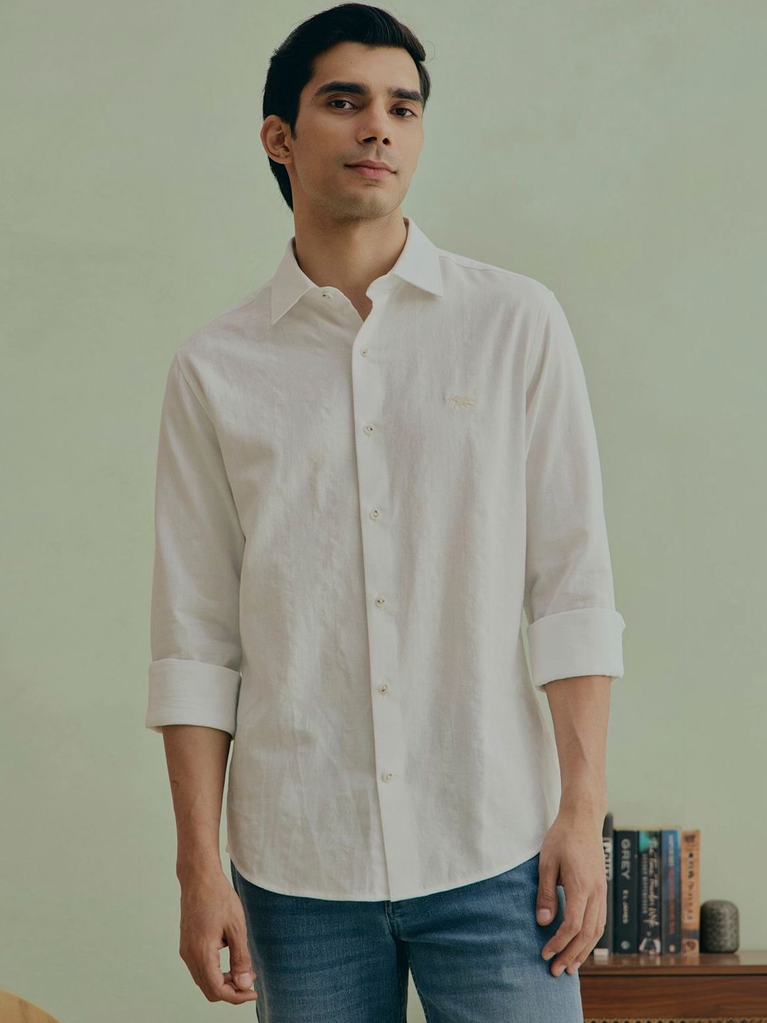 Andamen Men Cotton Embroidered Slim Fit Shirt-picture-11