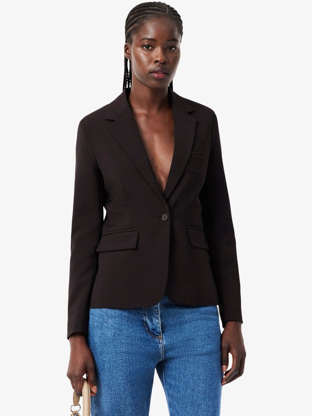 Lacoste Notched Lapel Single-Breasted Slim Fit Blazers-image-38