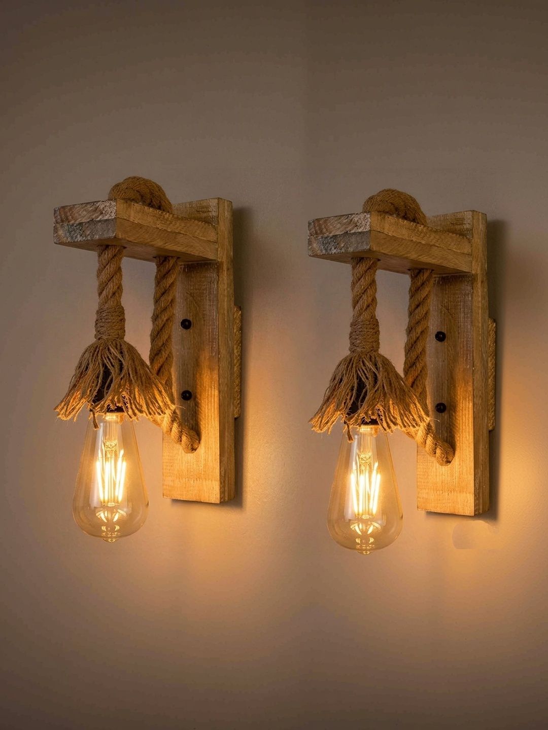 BD LIGHT Brown & Brown Textured Wood Abstract Shaped Shaped Wall Lamp-picture-39