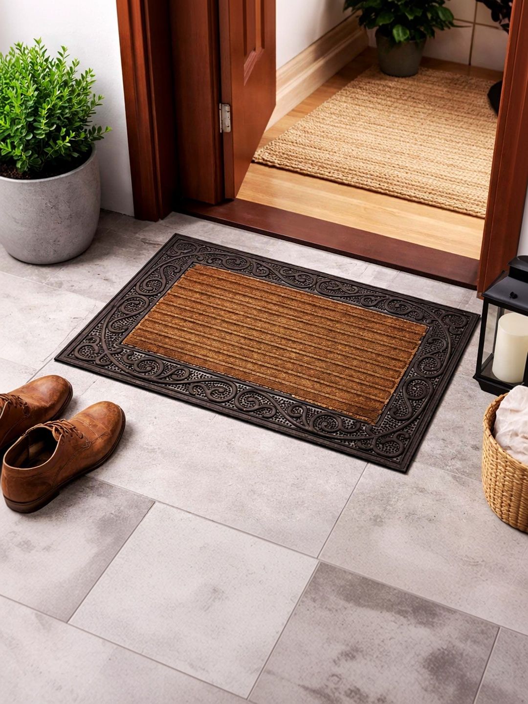 Go Hooked Brown & Black Anti-Slip Rubber Door Mat-picture-24