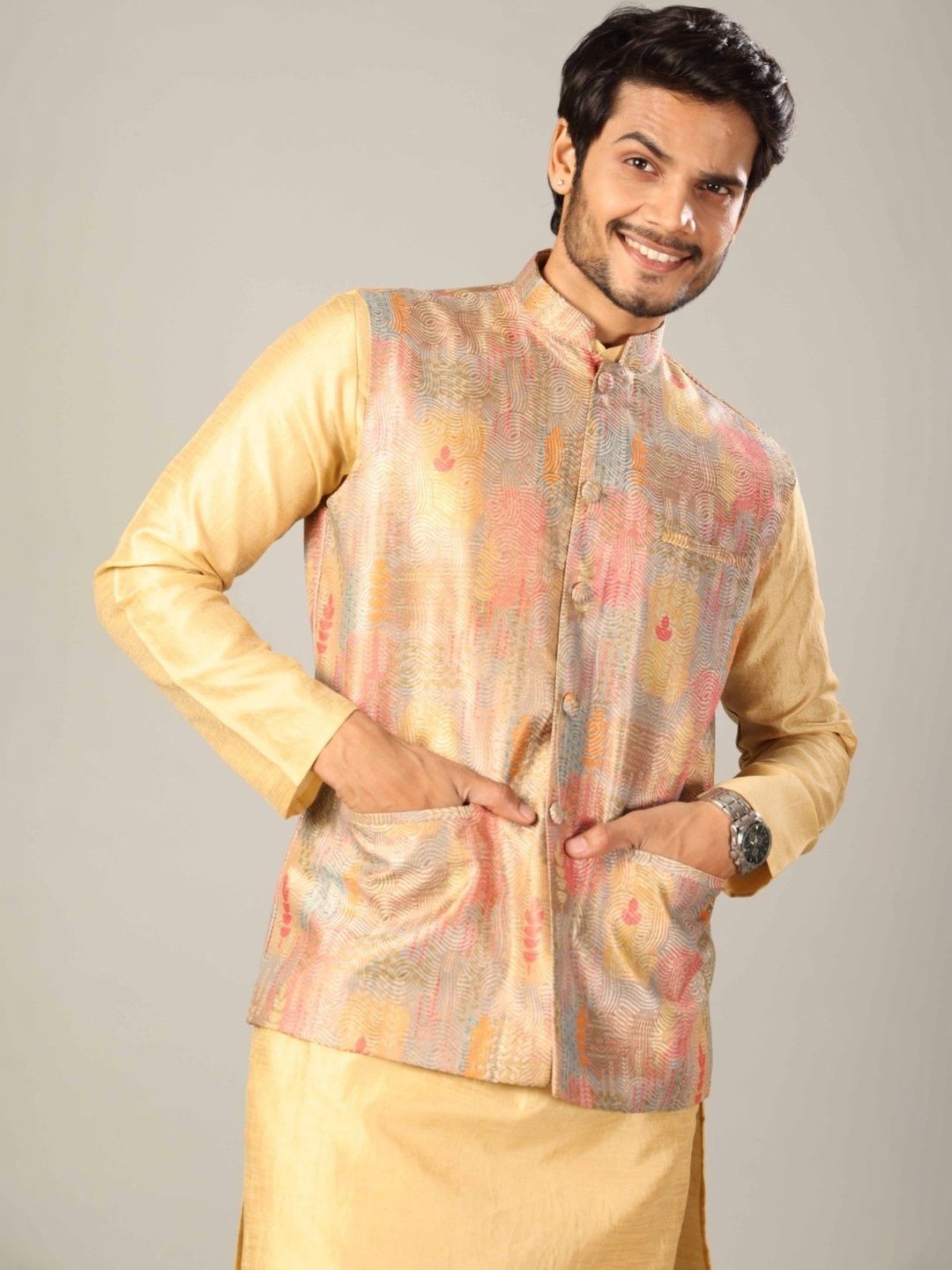 MODERN MUGHALS Printed Woven Nehru Jackets-picture-28