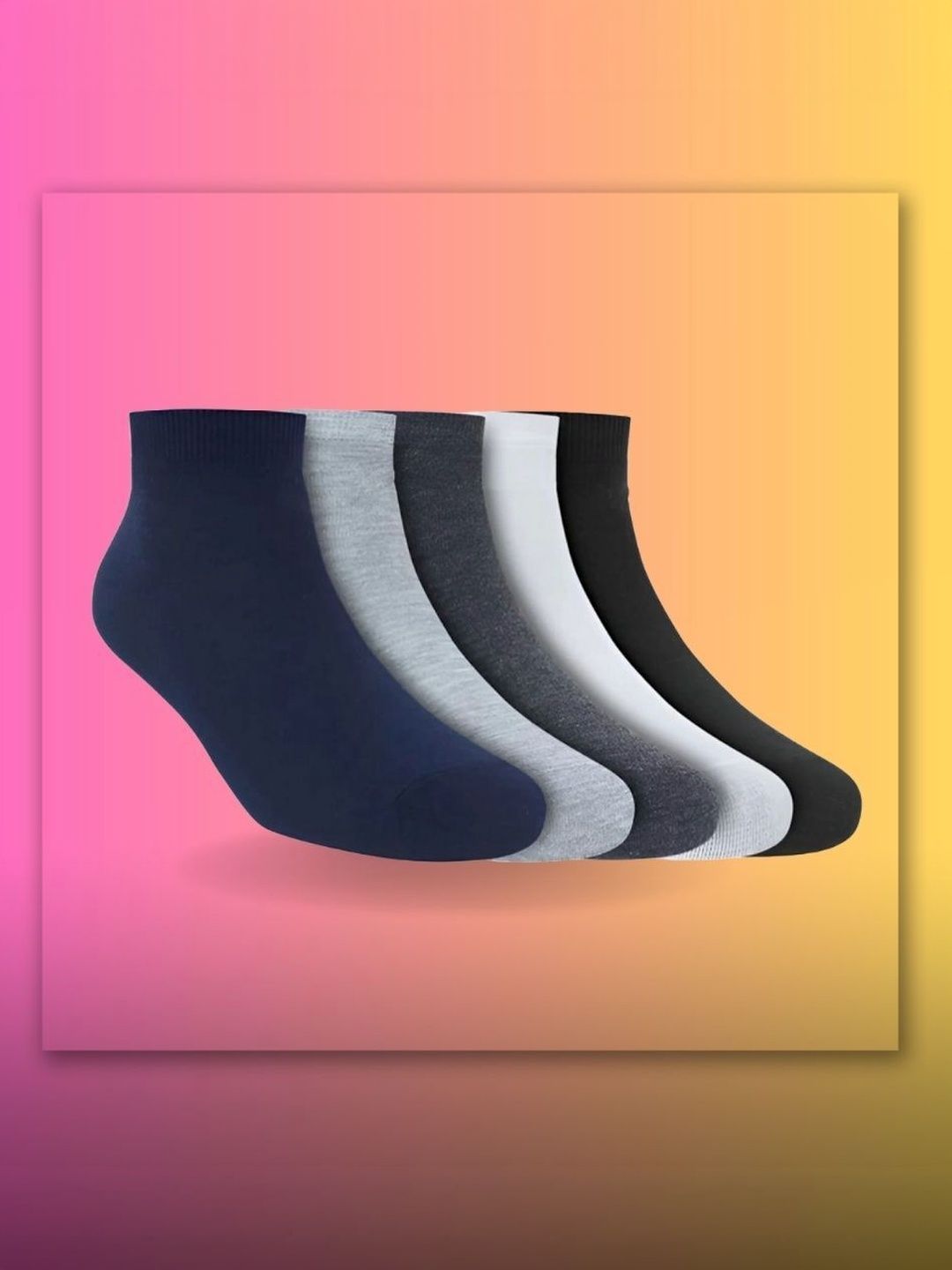 MJE Men Pack of 5 Cotton Blend Assorted Ankle Length Socks-picture-45