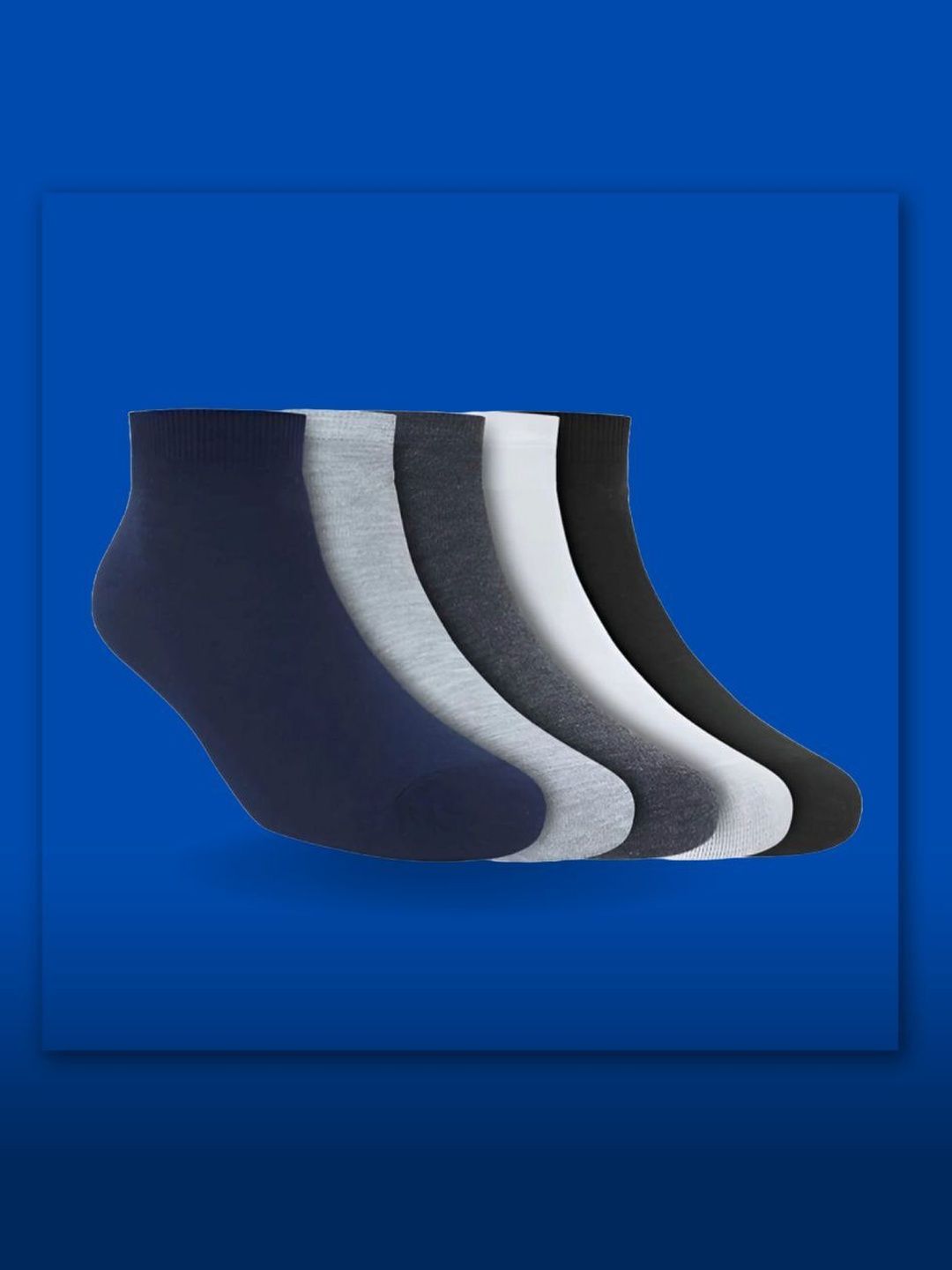 MJE Men Pack of 5 Cotton Blend Assorted Ankle Length Socks-picture-43