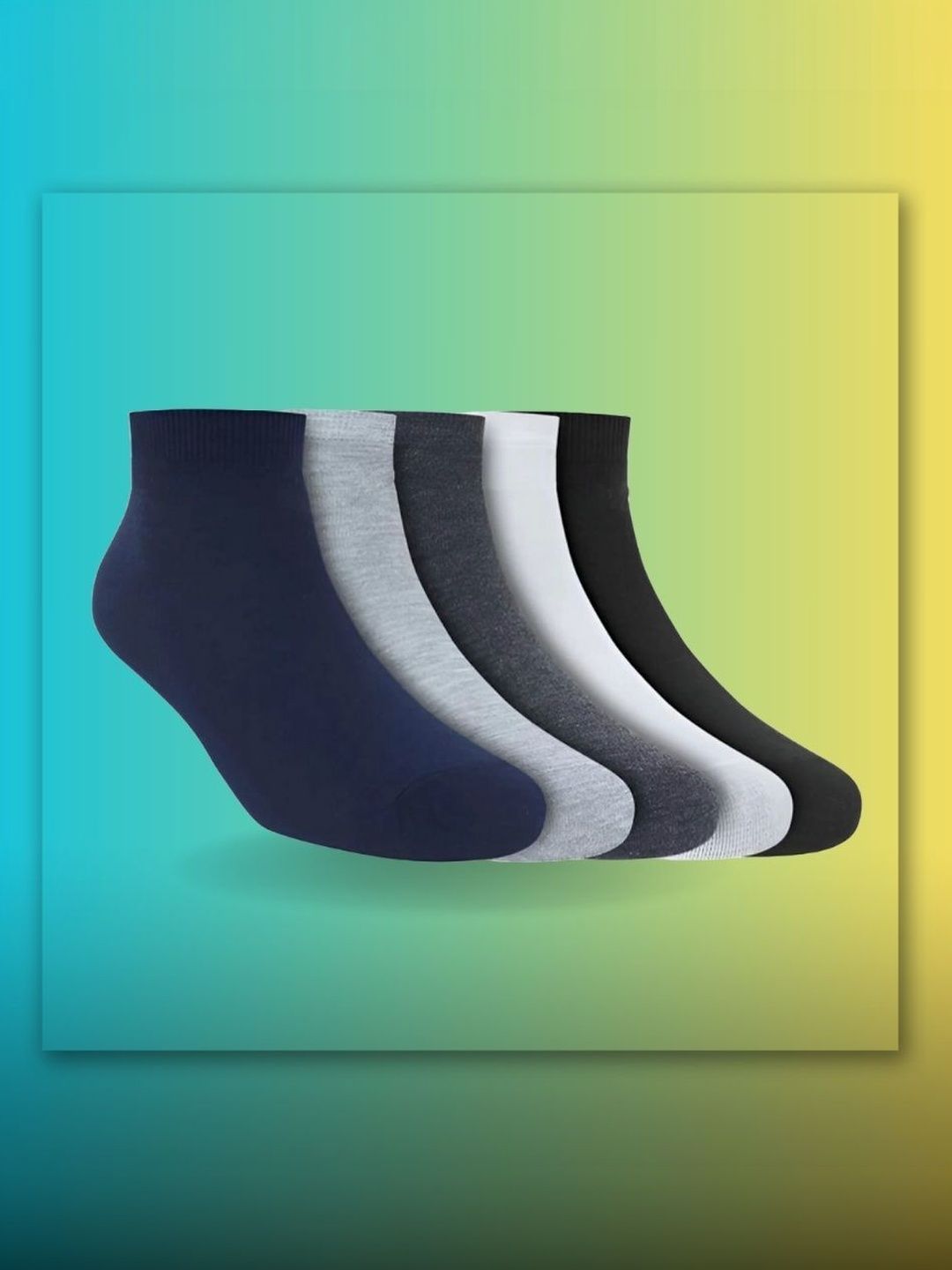 MJE Men Pack of 5 Cotton Blend Assorted Ankle Length Socks-picture-32