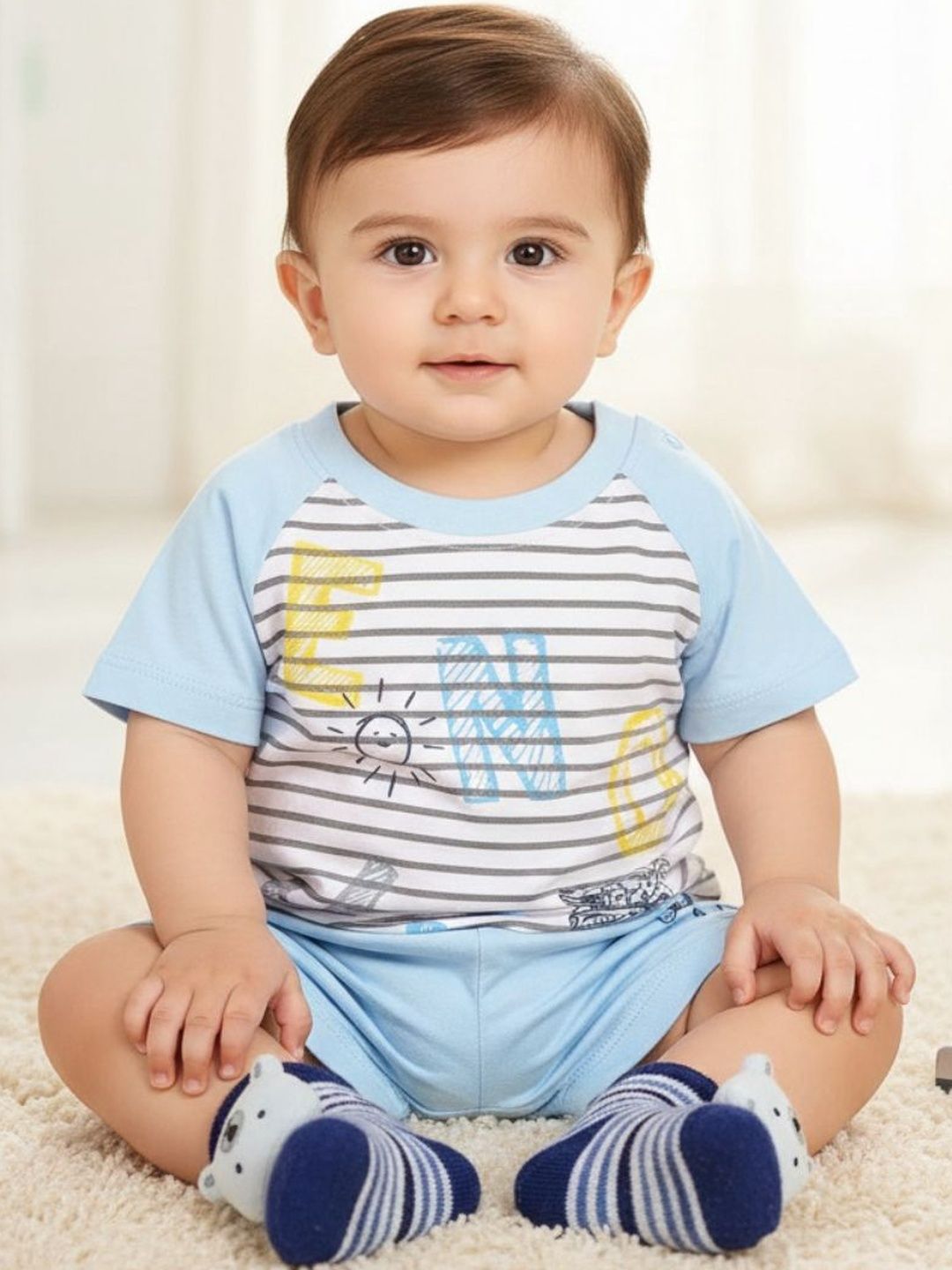V-Mart Boys Striped T-shirt with Shorts-picture-35