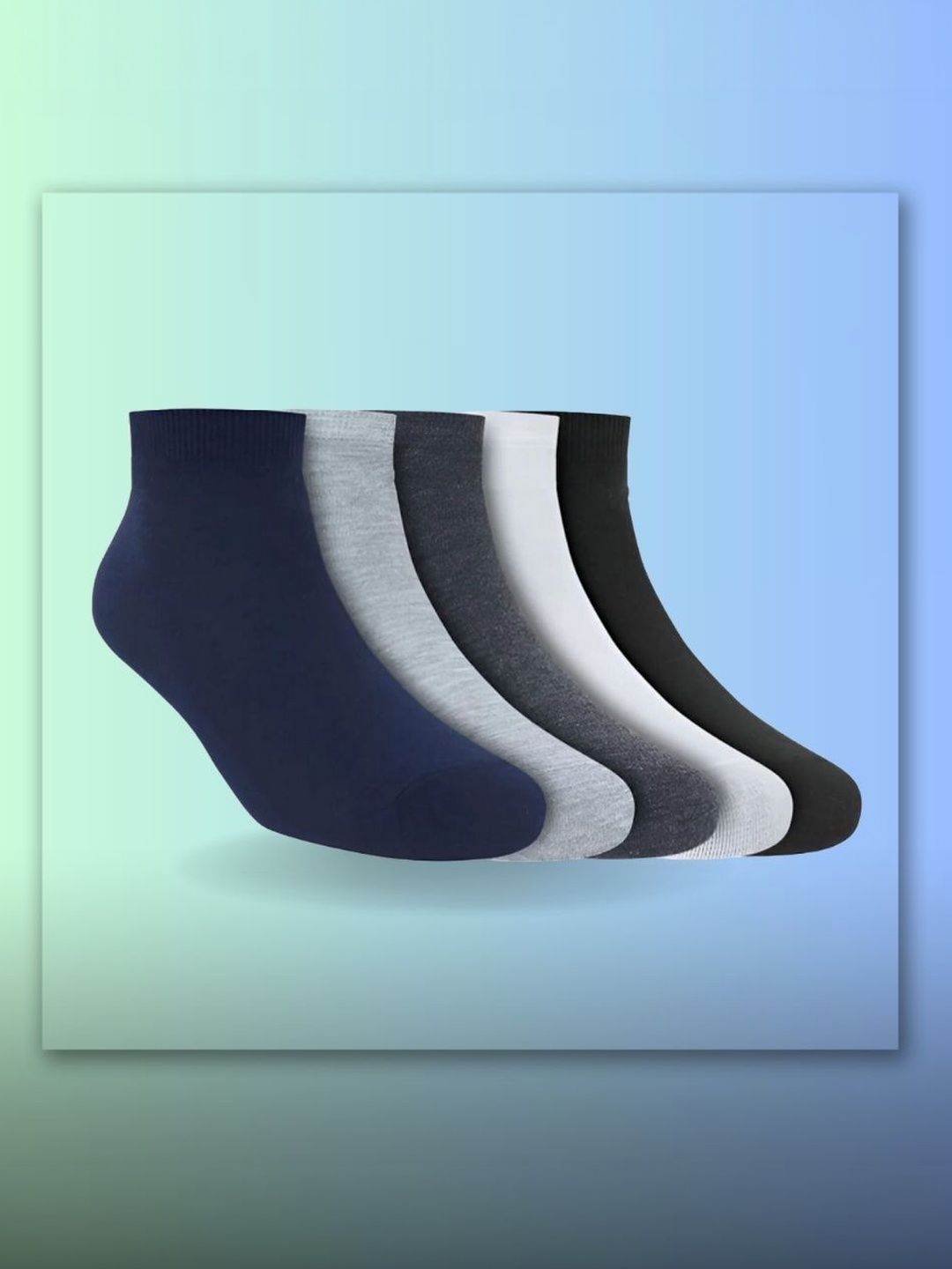 MJE Men Pack of 5 Cotton Blend Assorted Ankle Length Socks-picture-19