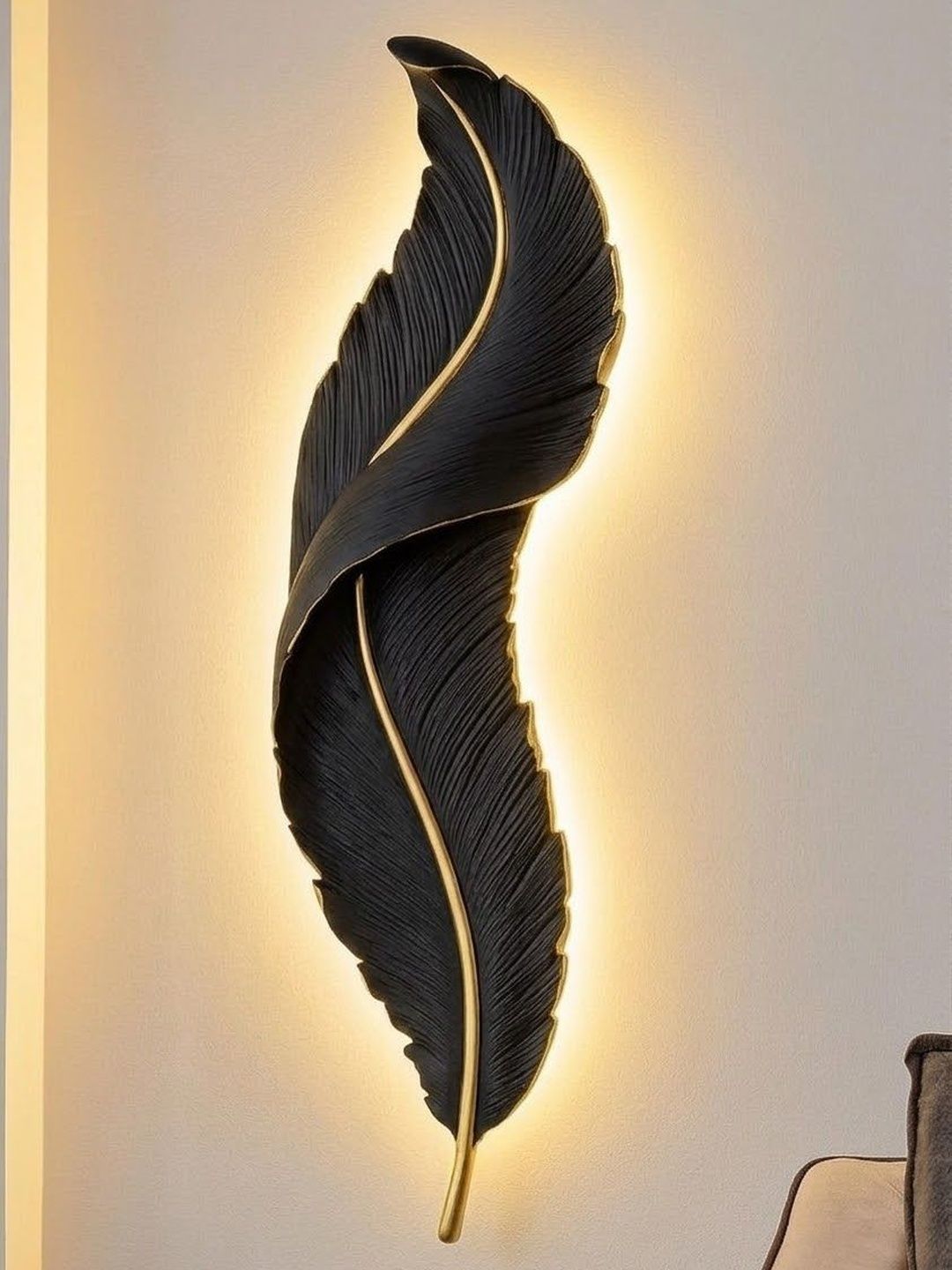 BD LIGHT Black & Black Textured Acrylic Contemporary Abstract Shaped Shaped Wall Lamp-picture-23