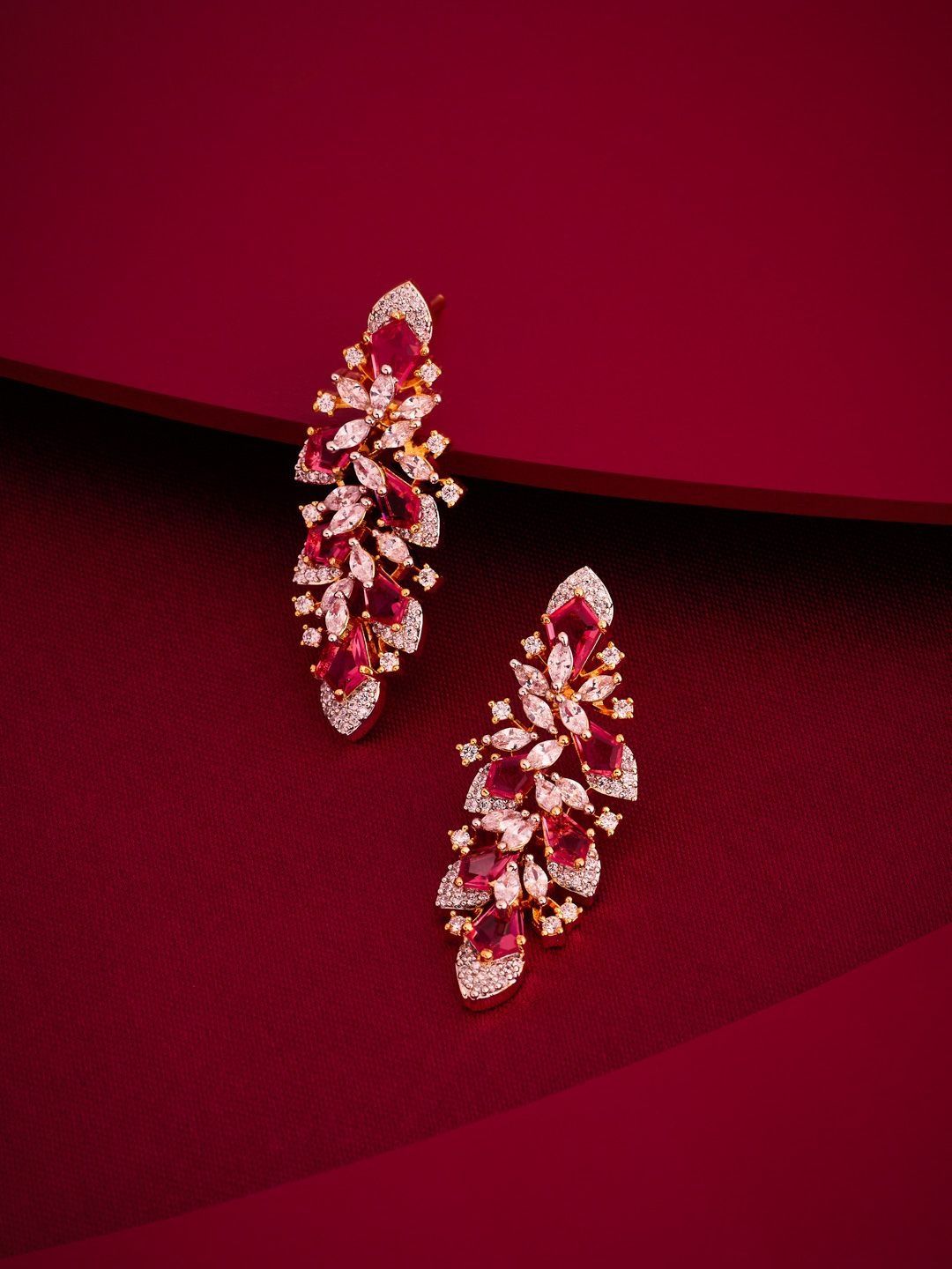 Kushal's Fashion Jewellery Teardrop Shaped Drop Earrings-picture-56
