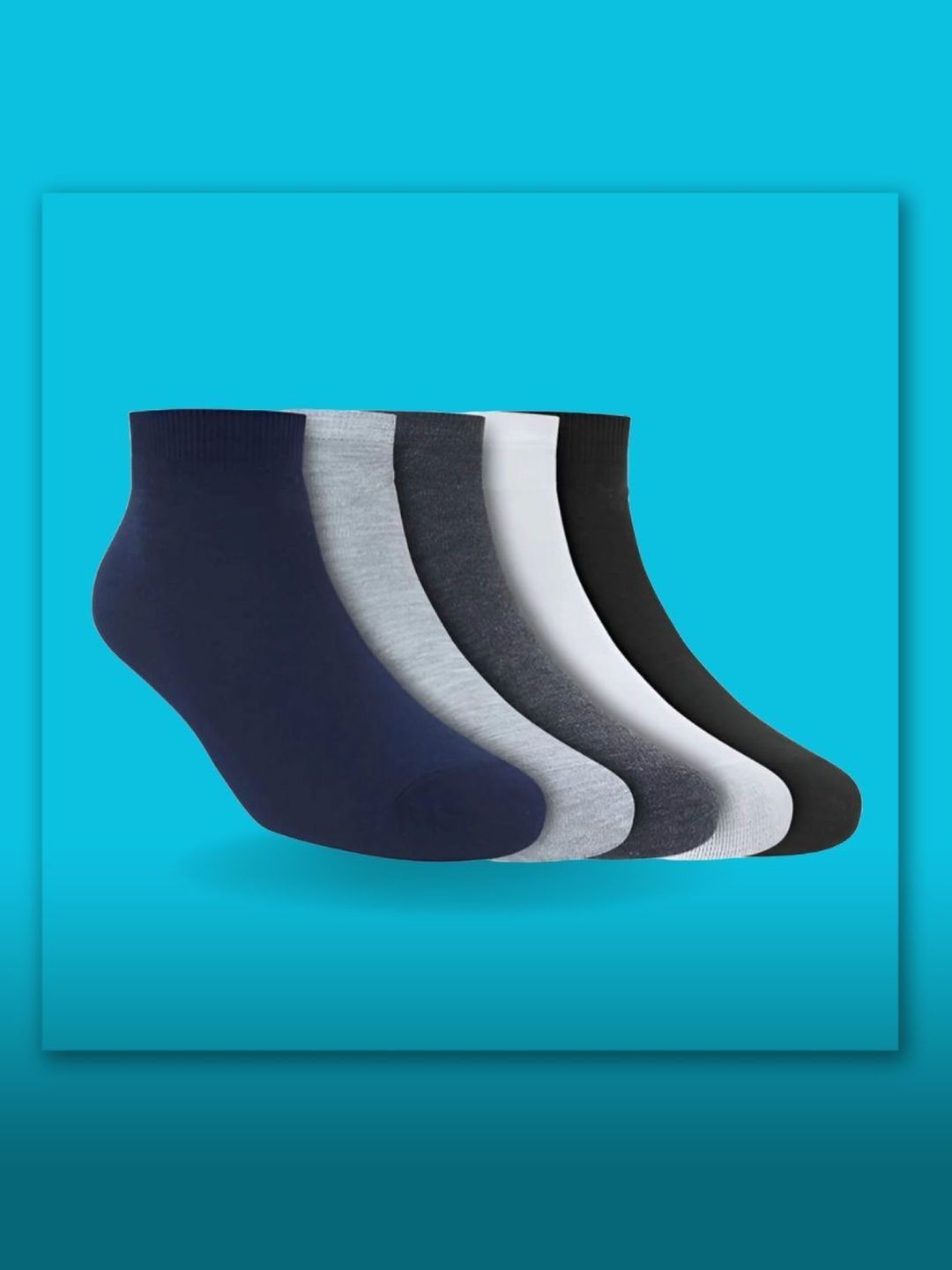 MJE Men Pack of 5 Cotton Blend Assorted Ankle Length Socks-picture-38