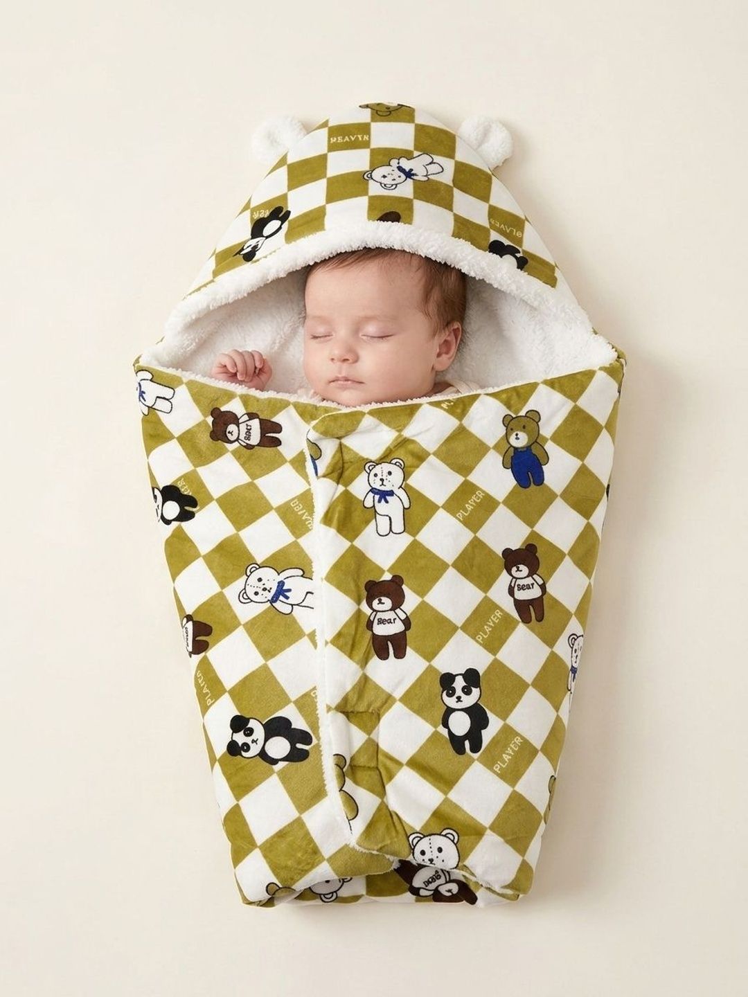 SIDLY PIDLY Mustard & Olive Green Cartoon Characters AC Room 210 GSM Blanket-picture-30