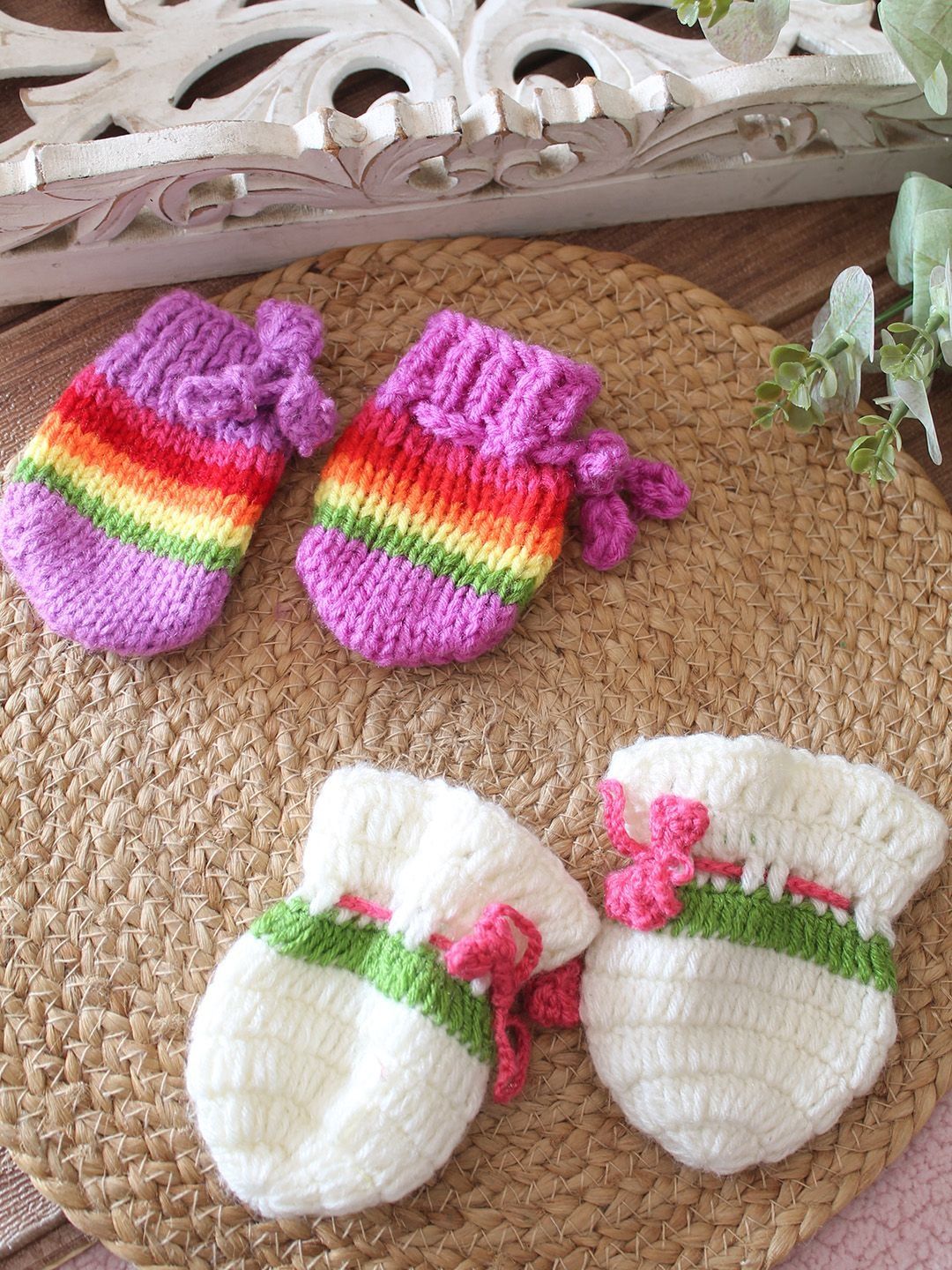 Woonie Set Of 2 Striped Mittens-picture-24