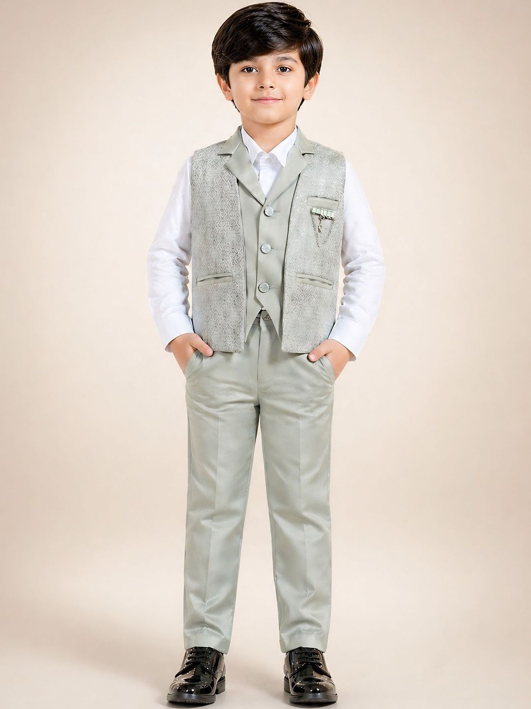 Dripteen Boys Self Design 3-Piecs Suits-picture-12