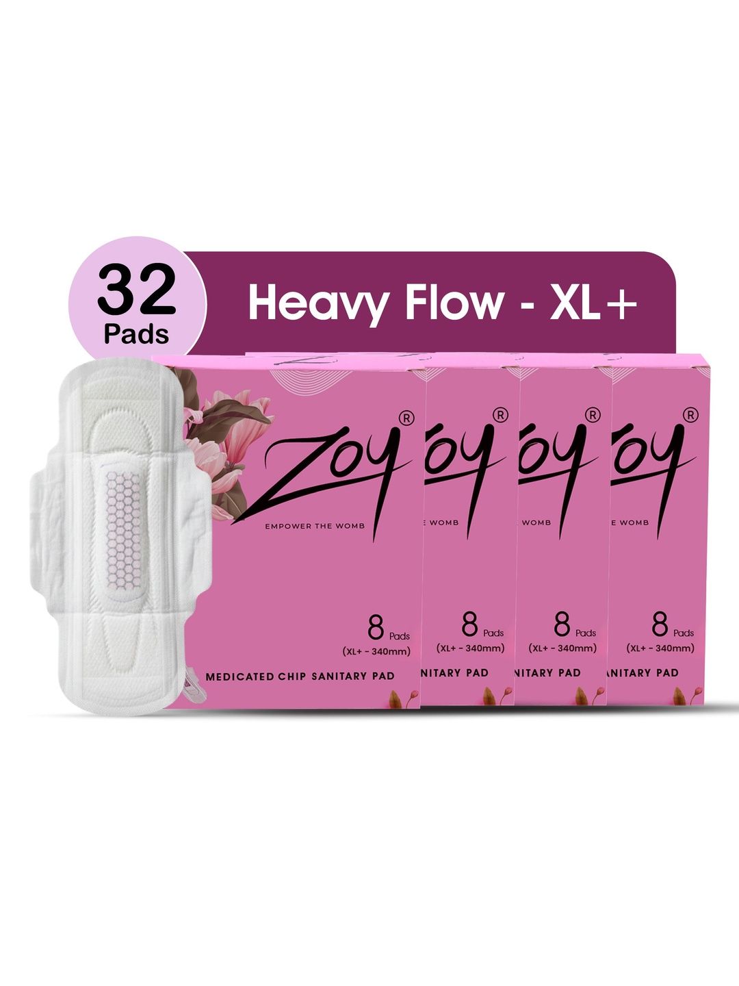 ZOY Set Of 4 Rash Free Sanitary Napkins - 8 Pads Each-image-32