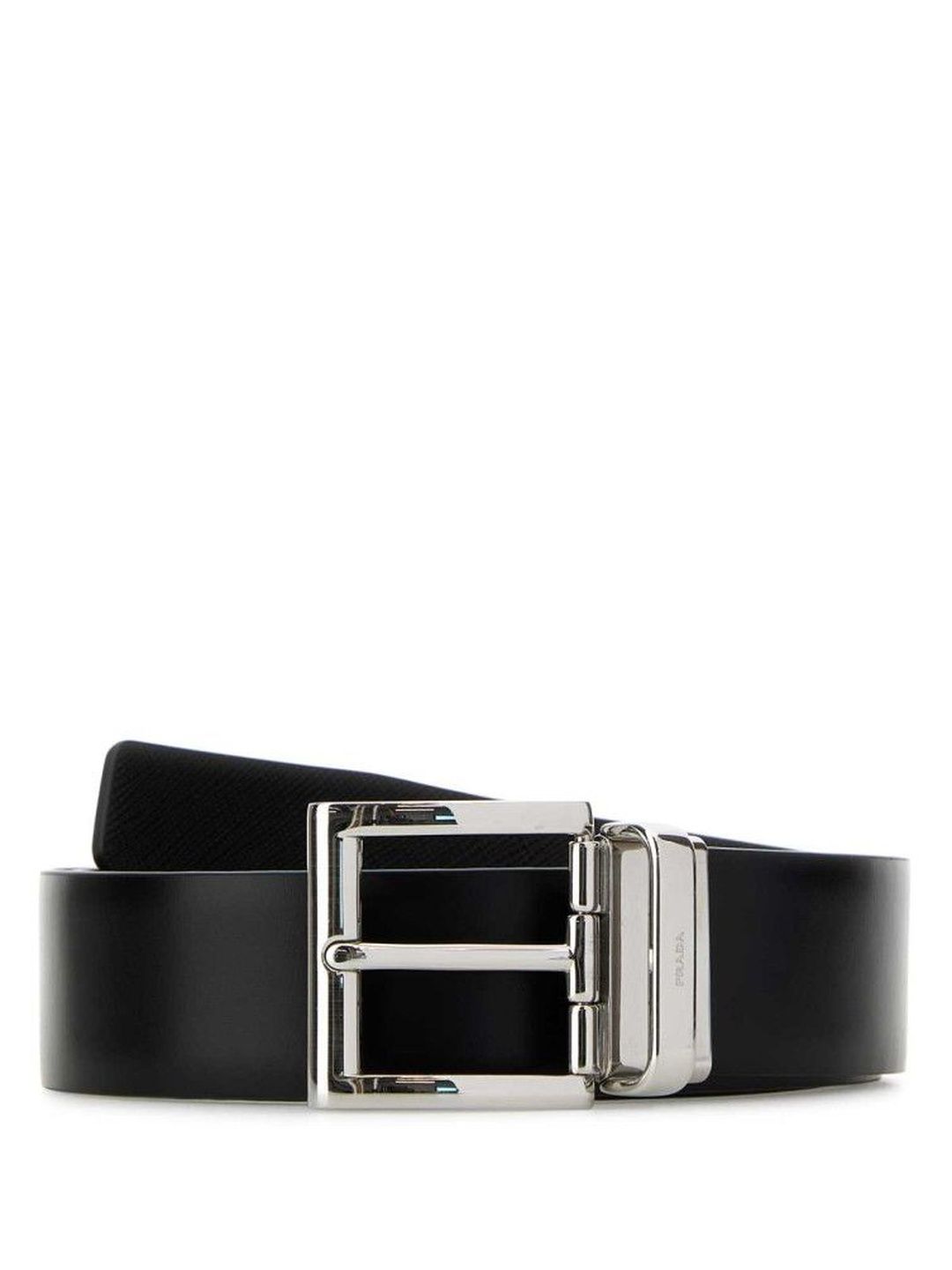Prada Black Logo Buckle Reversible Belt-image-28