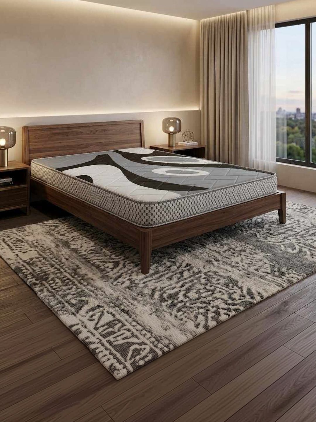 COZY CUB Grey Melange & Black Sag Resistant Single Mattress-picture-36
