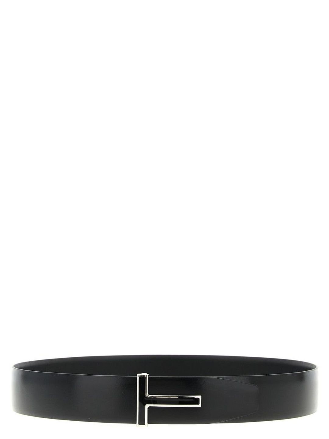 Tom Ford Black Shiny Solid Belt-image-24