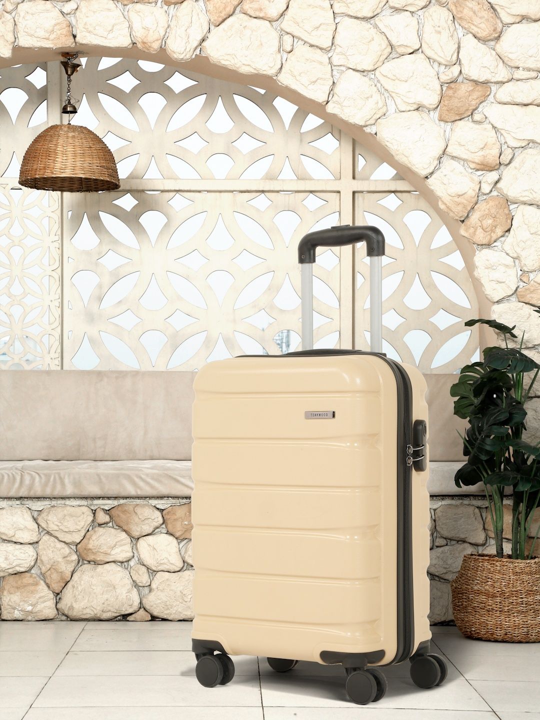 Teakwood Leathers Textured Hard Sided Cabin Trolley Suitcase - 38 L-picture-53