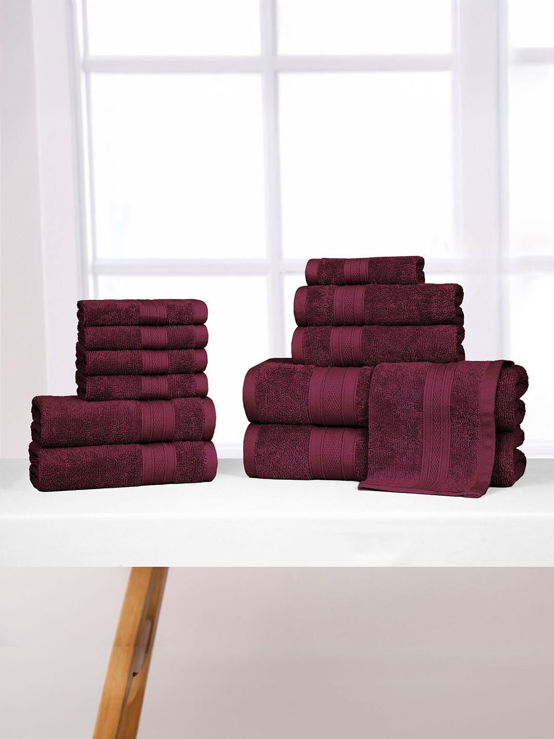 MYTRIDENT Red Cotton 500 GSM Towel Set-picture-38