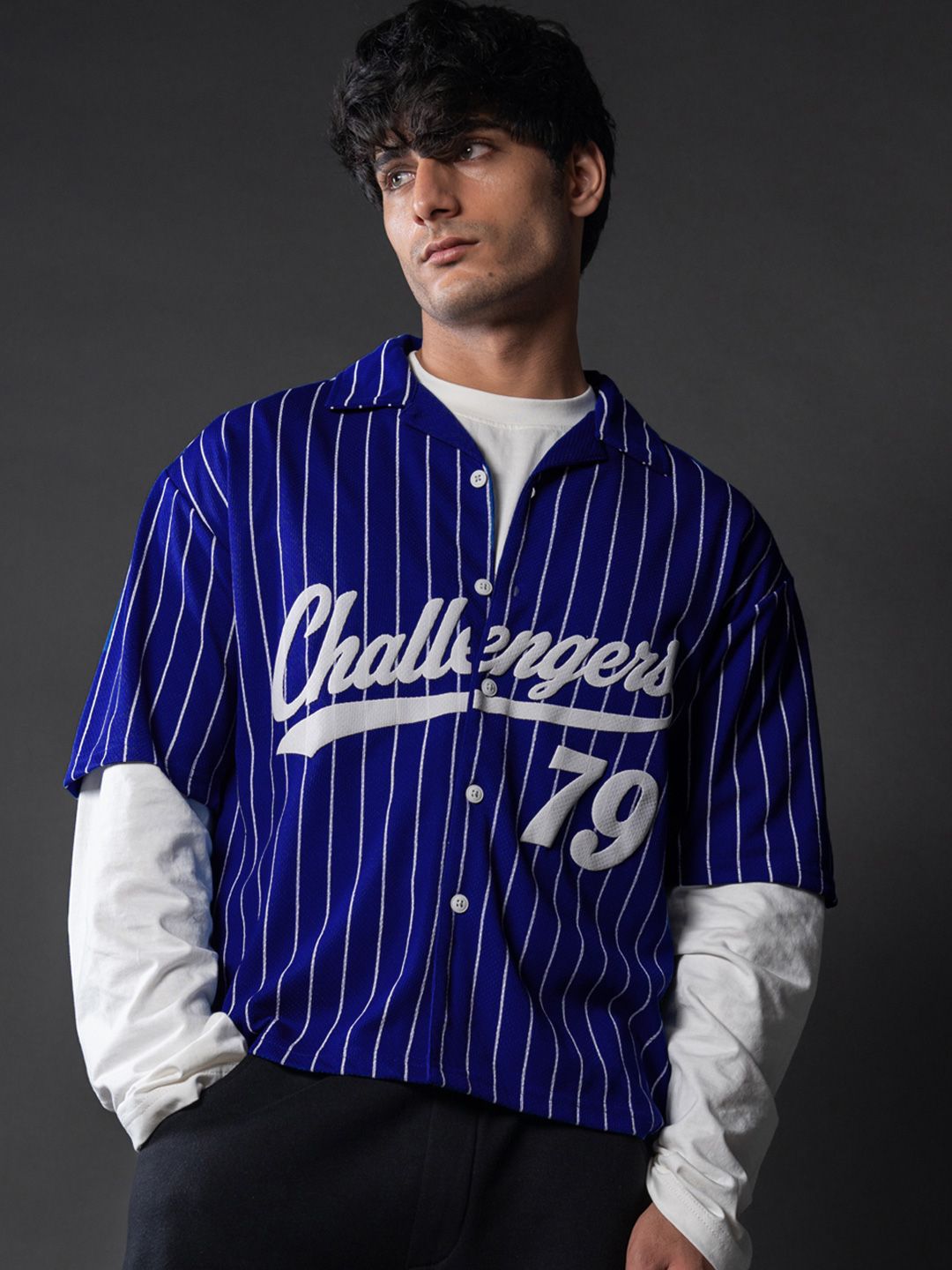 Powerlook Men Vertical Striped Spread Collar Long Sleeves Shirt-picture-35