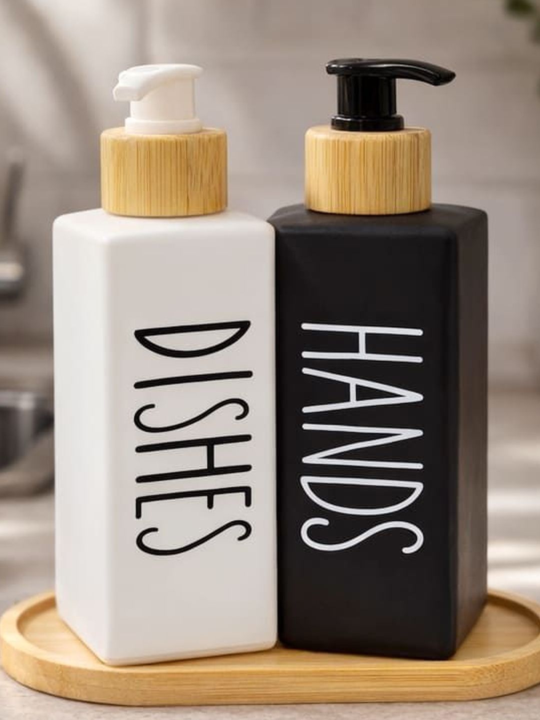 NFI essentials Multicoloured & Black 2 piece Alphanumeric Ceramic Soap Dispenser-picture-27