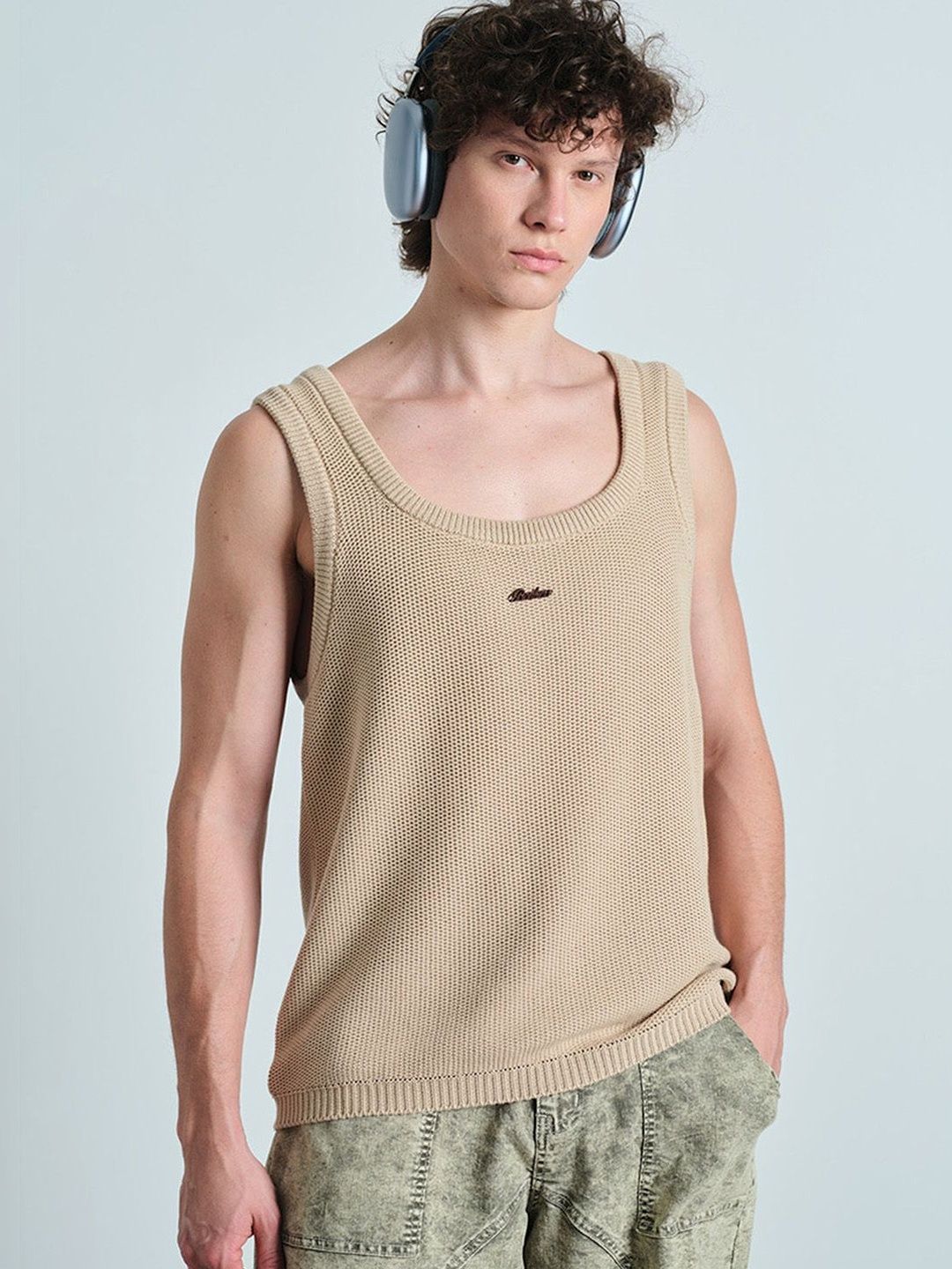 Bonkers Corner Self Design Scoop Neck Cotton Tank Innerwear Vests-picture-54