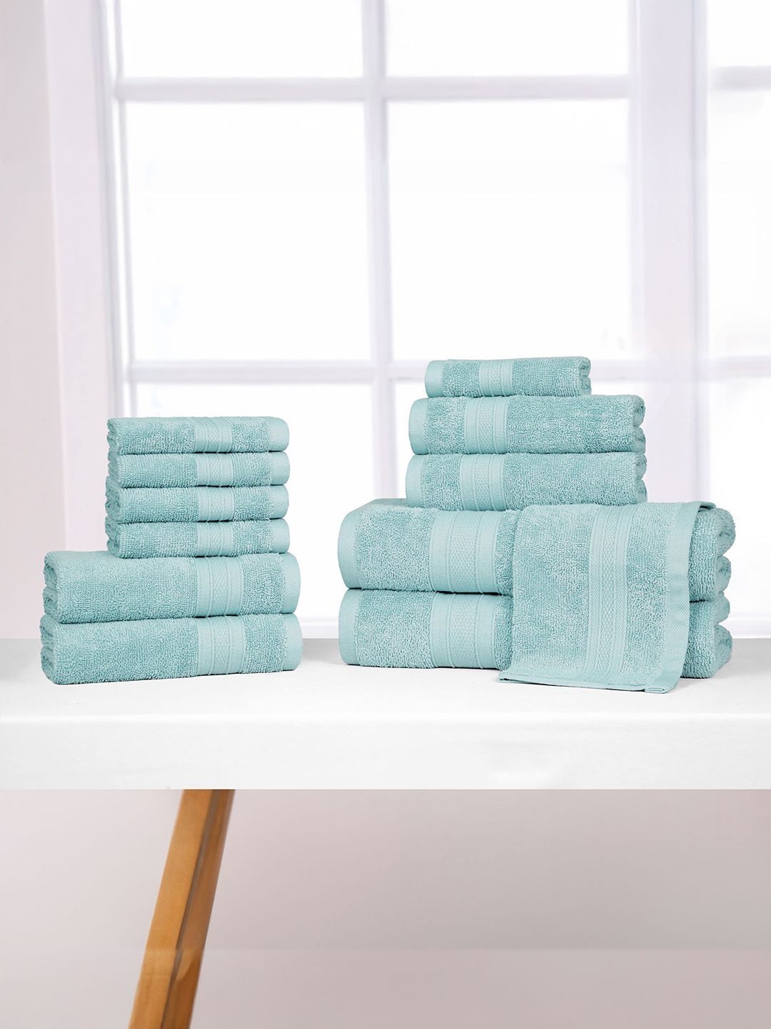 MYTRIDENT Blue Cotton 500 GSM Towel Set-picture-25