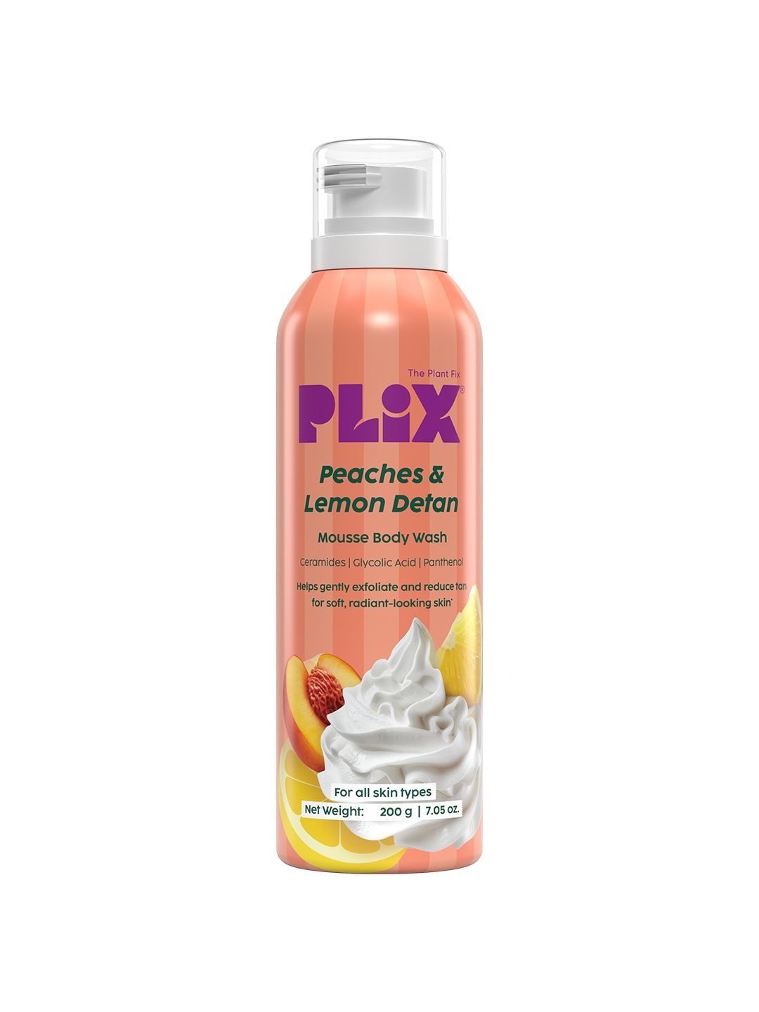 PLIX THE PLANT FIX Peaches & Lemon De-Tan Mousse Body Wash - 200 g-image-35
